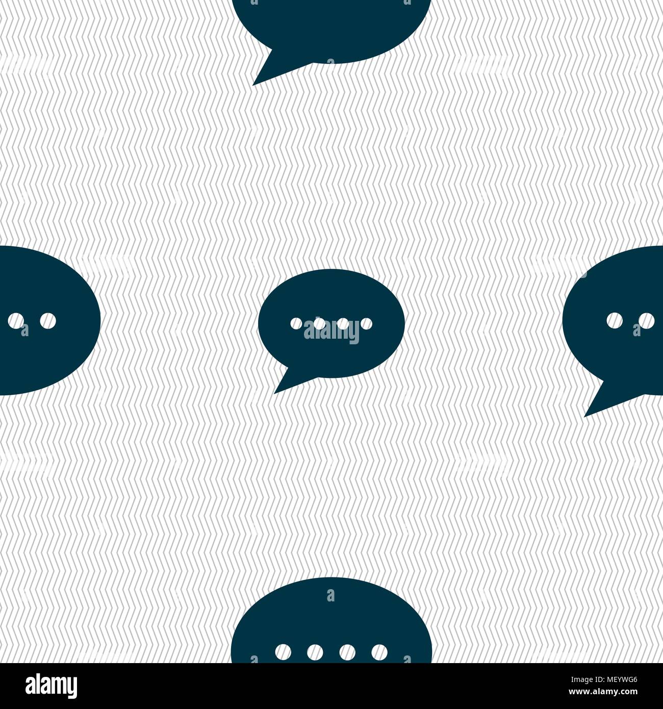 Speech bubbles icon sign. Seamless pattern with geometric texture. Vector illustration Stock Vector