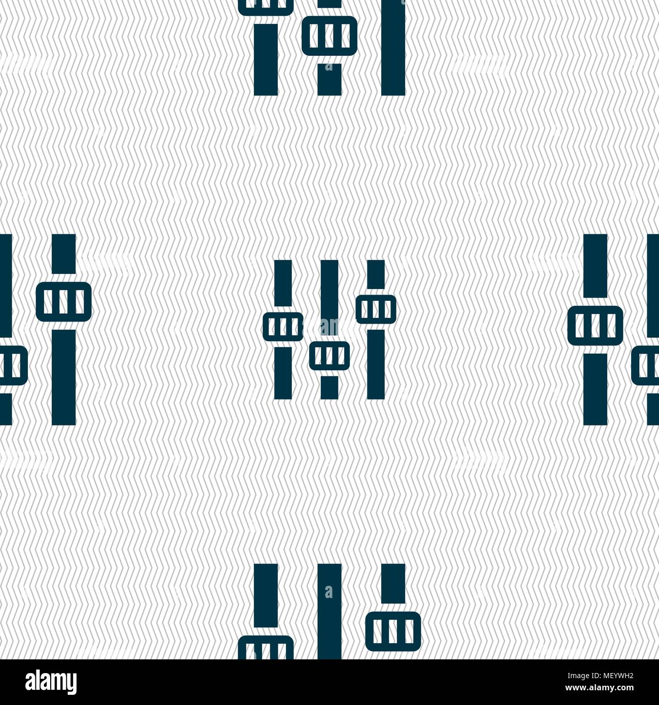 Equalizer icon sign. Seamless pattern with geometric texture. Vector illustration Stock Vector