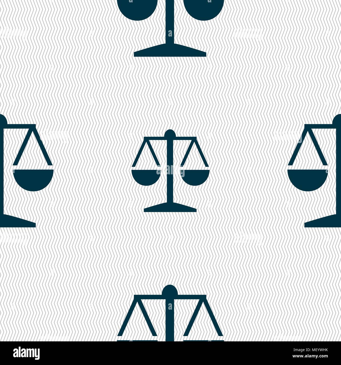 Libra icon sign. Seamless pattern with geometric texture. Vector illustration Stock Vector