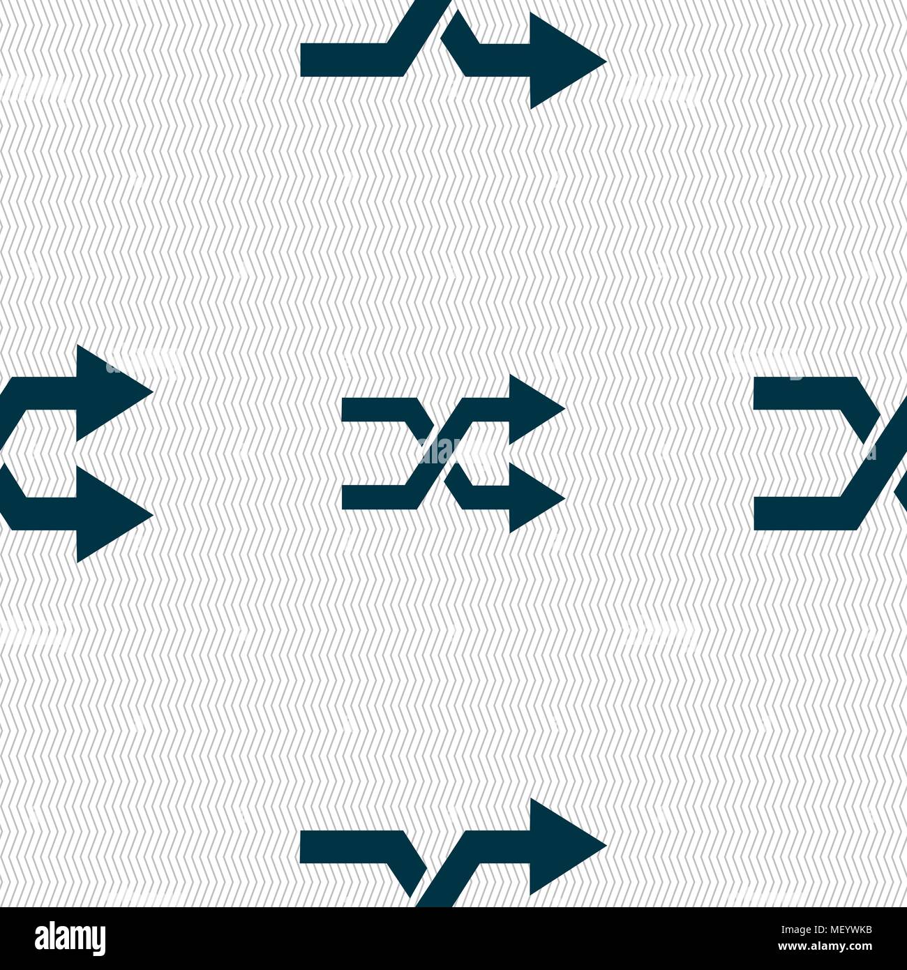 shuffle icon sign. Seamless pattern with geometric texture. Vector illustration Stock Vector