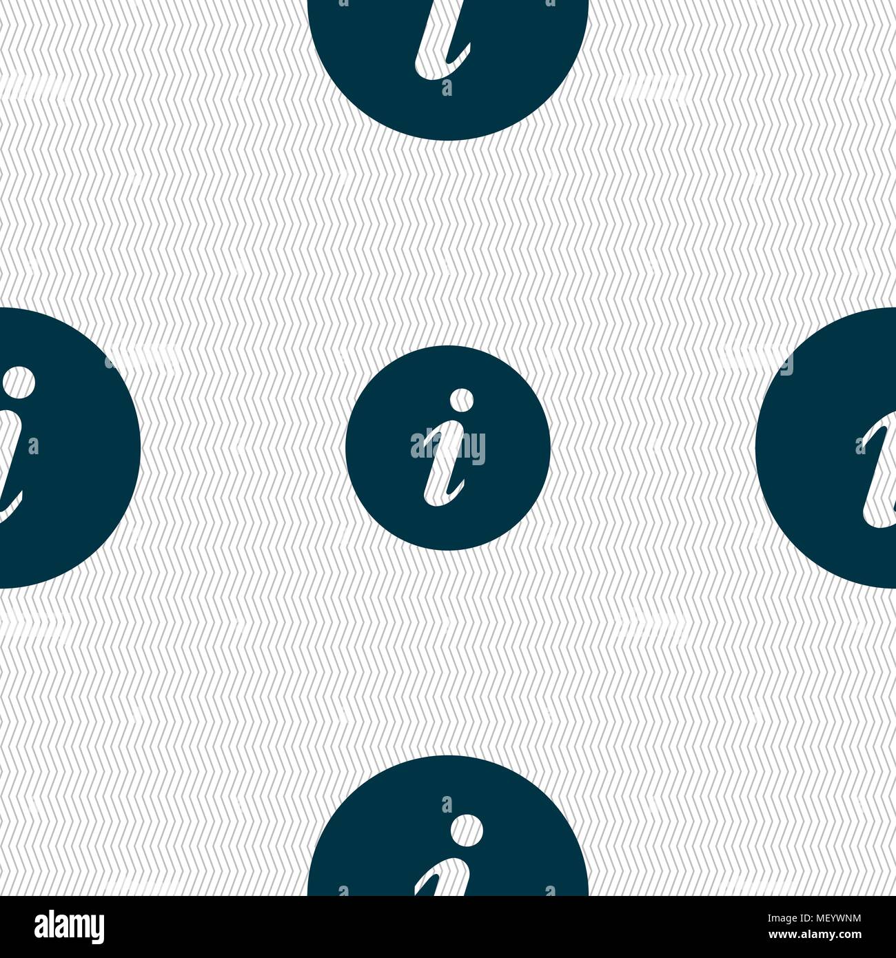 info icon sign. Seamless pattern with geometric texture. Vector illustration Stock Vector