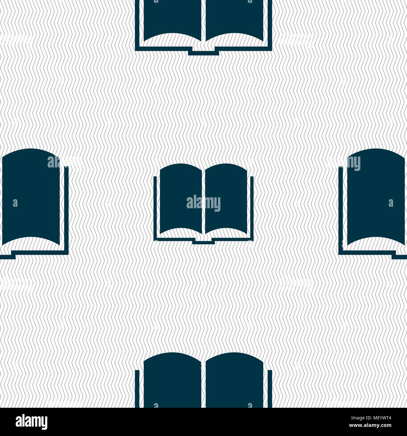 Book icon sign. Seamless pattern with geometric texture. Vector ...