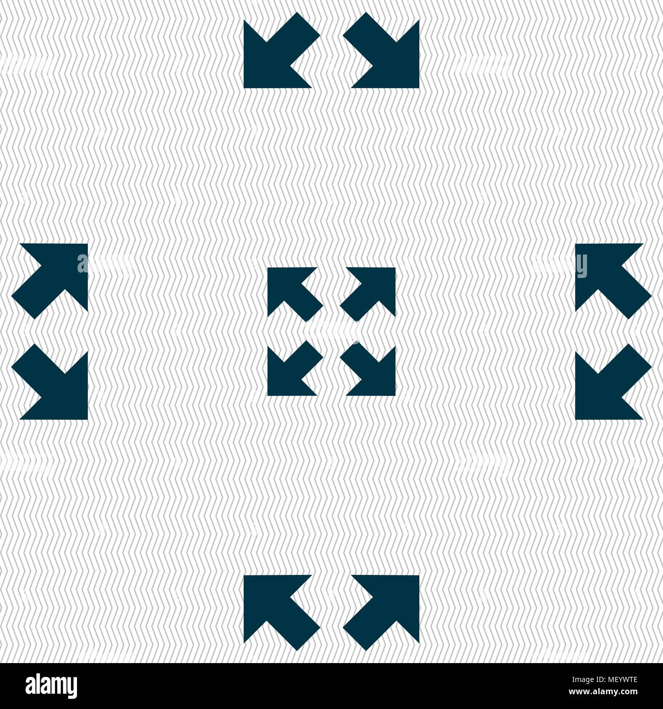 Full screen icon sign. Seamless pattern with geometric texture. Vector ...
