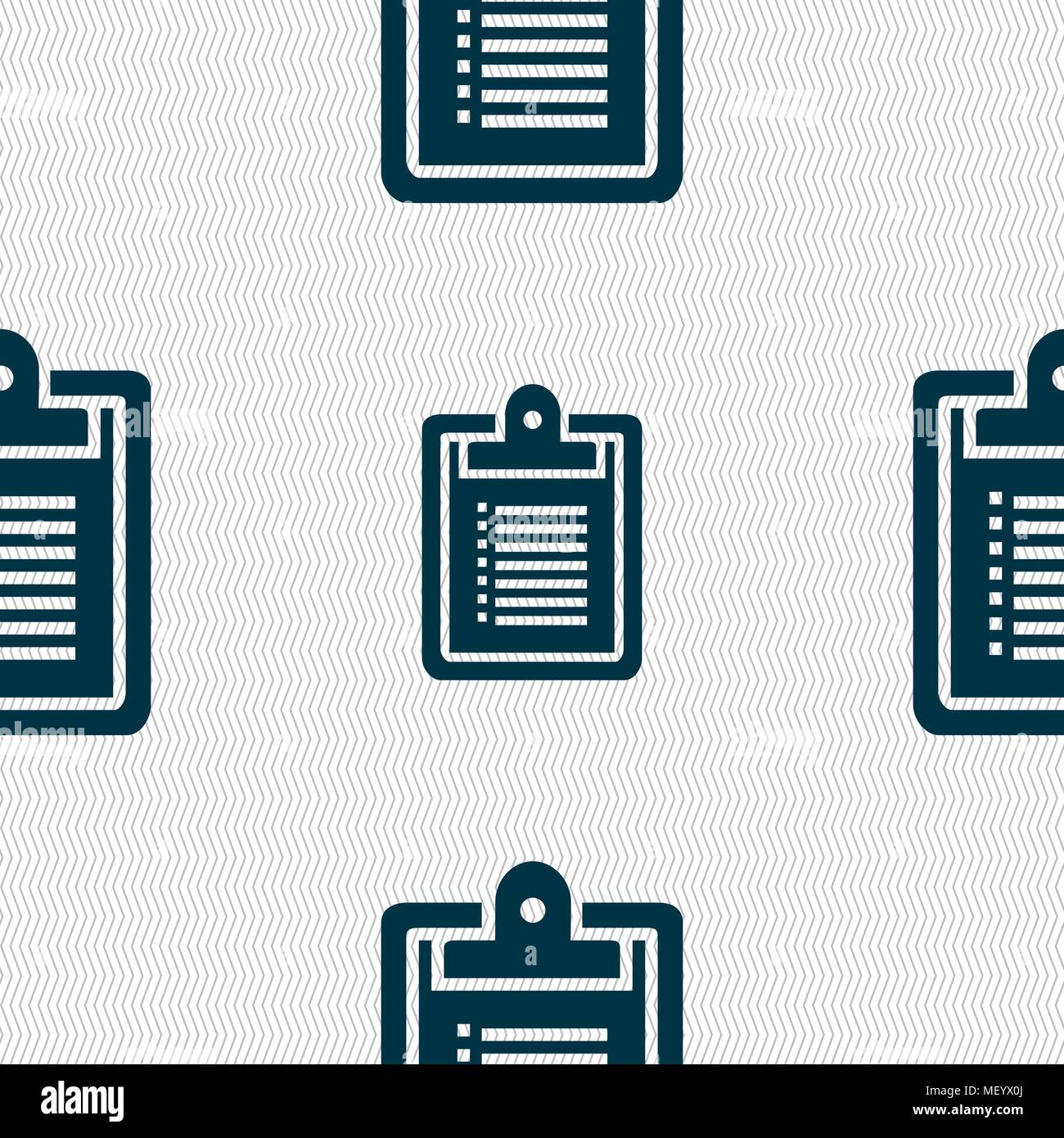 notebook icon sign. Seamless pattern with geometric texture. Vector illustration Stock Vector