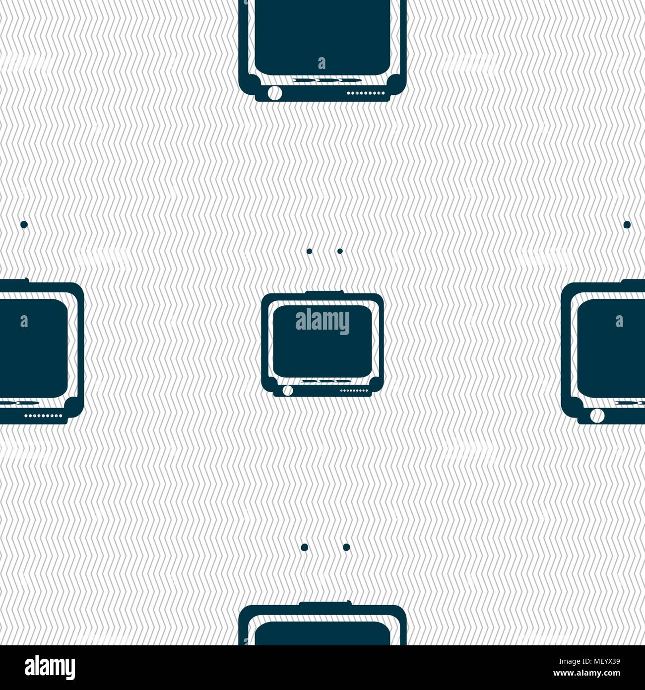 TV icon sign. Seamless pattern with geometric texture. Vector ...