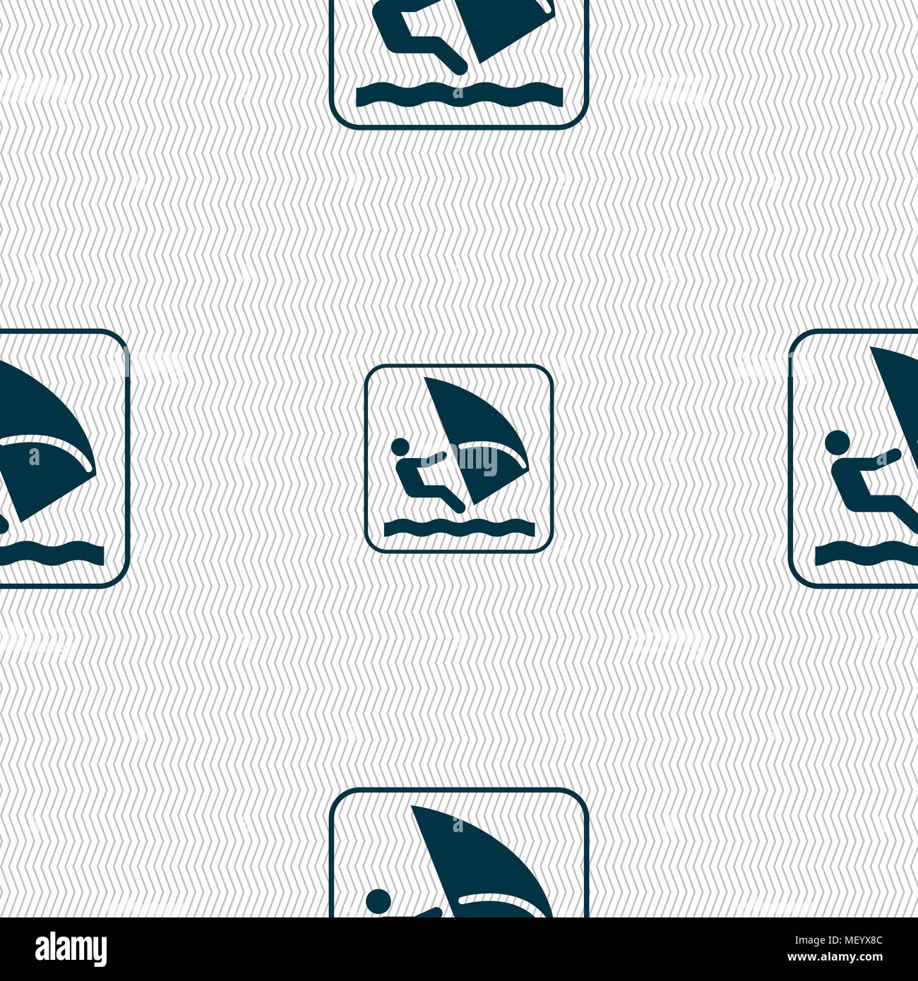 Windsurfing sign. Seamless pattern with geometric texture. Vector illustration Stock Vector