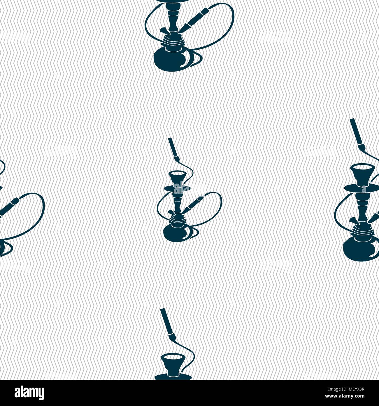 Hookah sign. Seamless pattern with geometric texture. Vector illustration Stock Vector