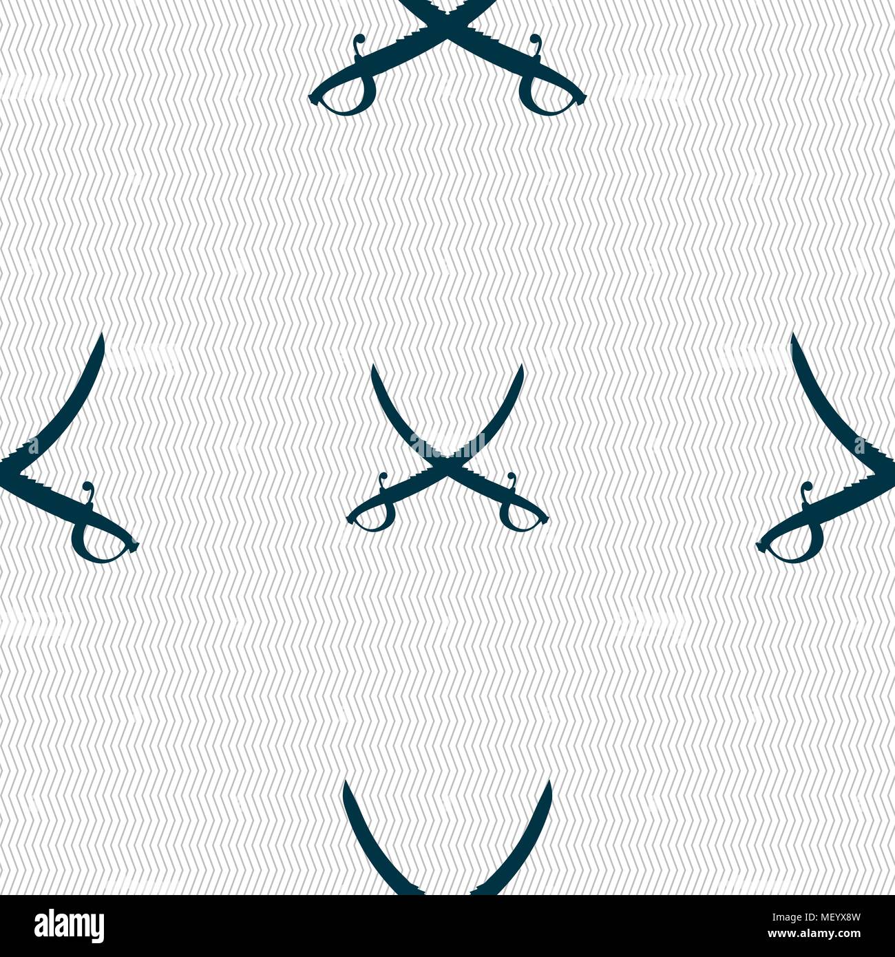 Crossed saber sign. Seamless pattern with geometric texture. Vector illustration Stock Vector