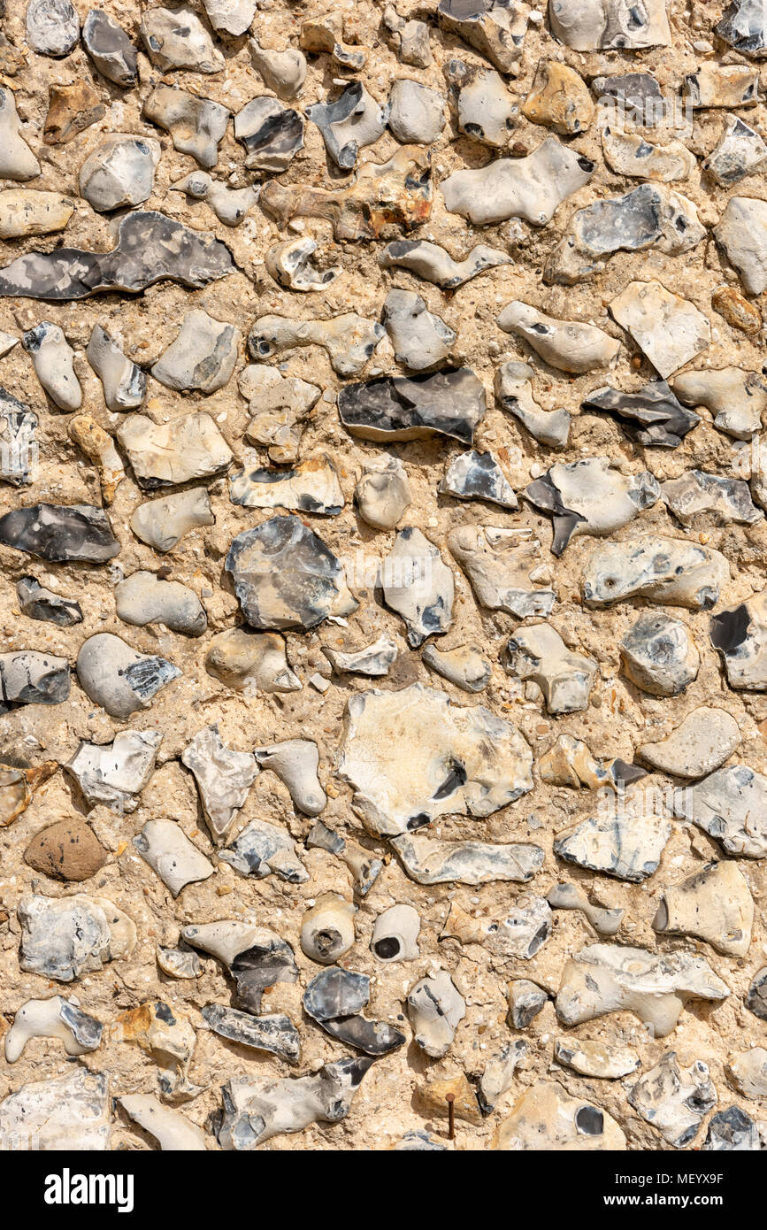 A close up of a flint wall, could be used as a texture or background