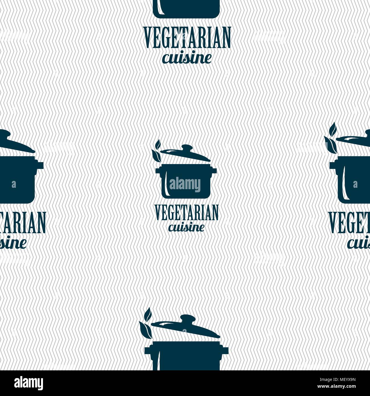 vegetarian cuisine sign. Seamless pattern with geometric texture. Vector illustration Stock Vector
