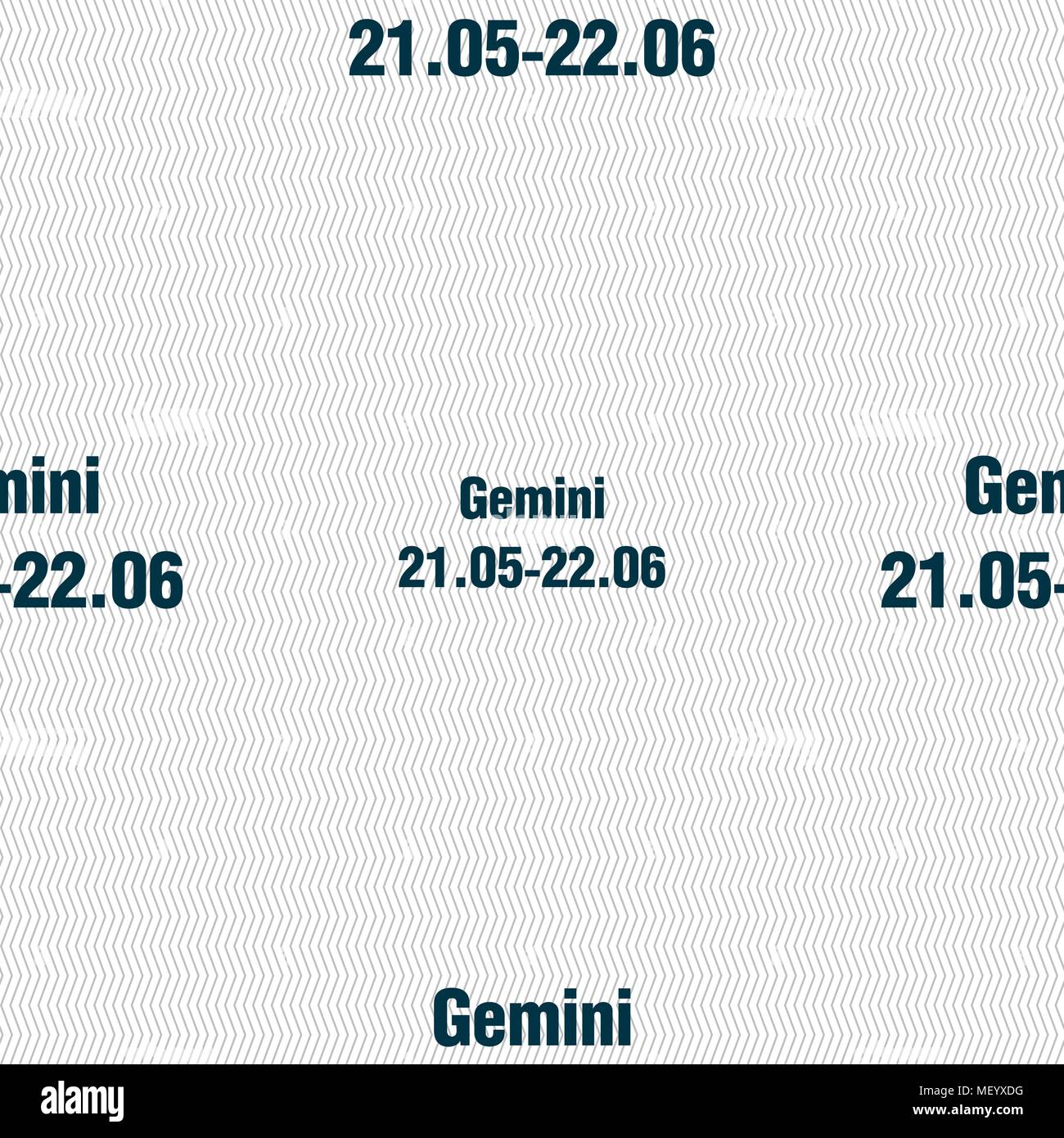 Gemini sign. Seamless pattern with geometric texture. Vector illustration Stock Vector