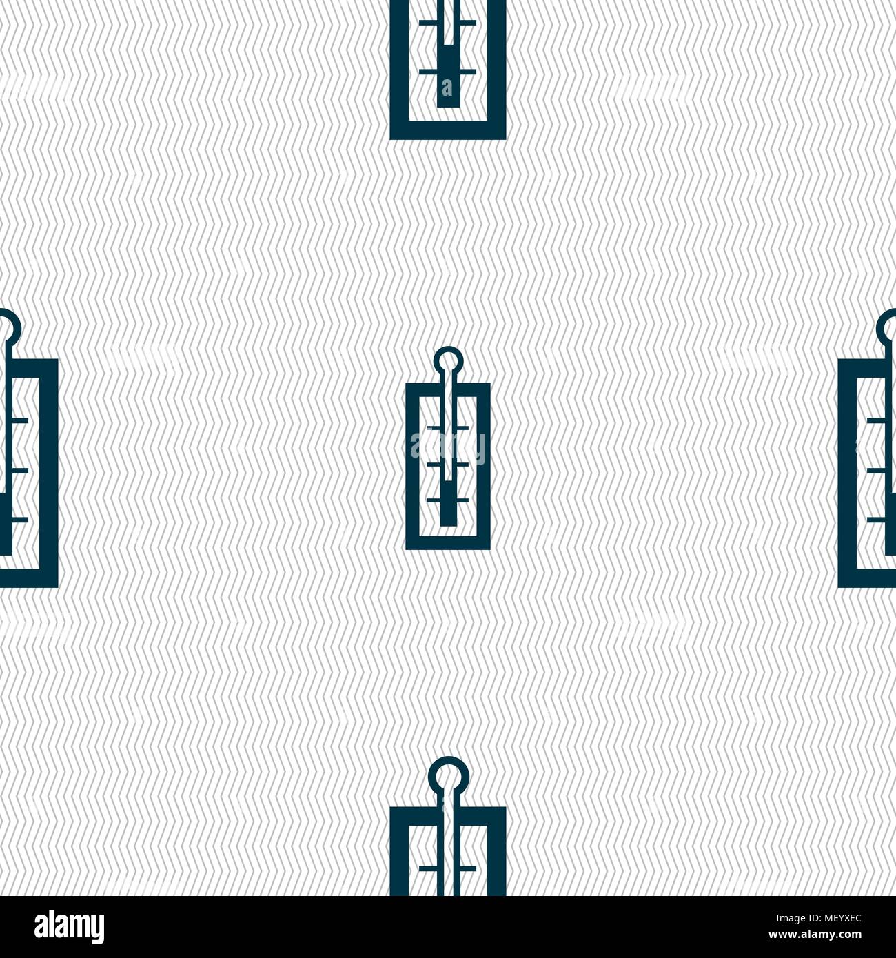 Thermometer sign. Seamless pattern with geometric texture. Vector illustration Stock Vector
