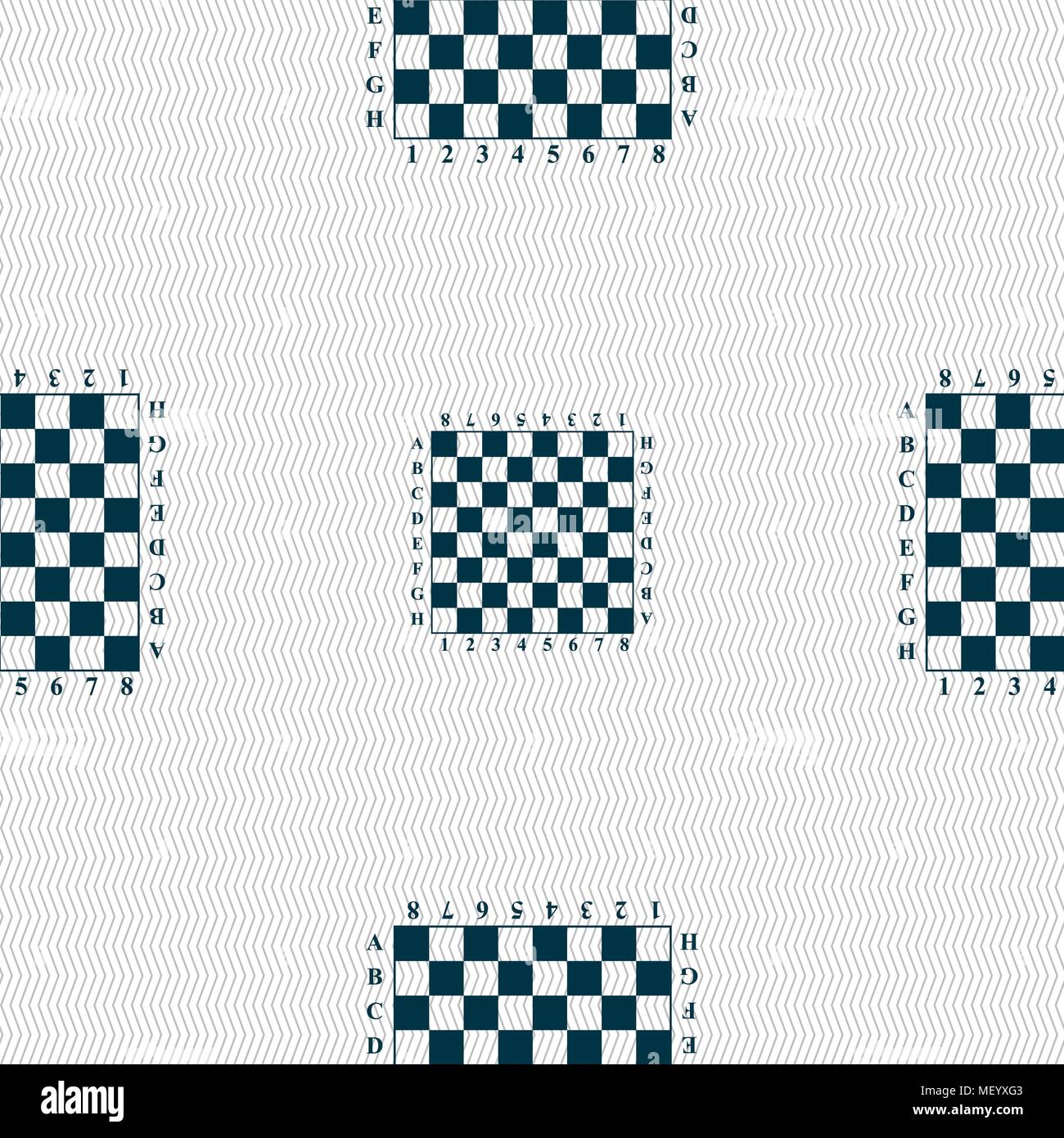 Modern Chess board sign. Seamless pattern with geometric texture. Vector illustration Stock Vector