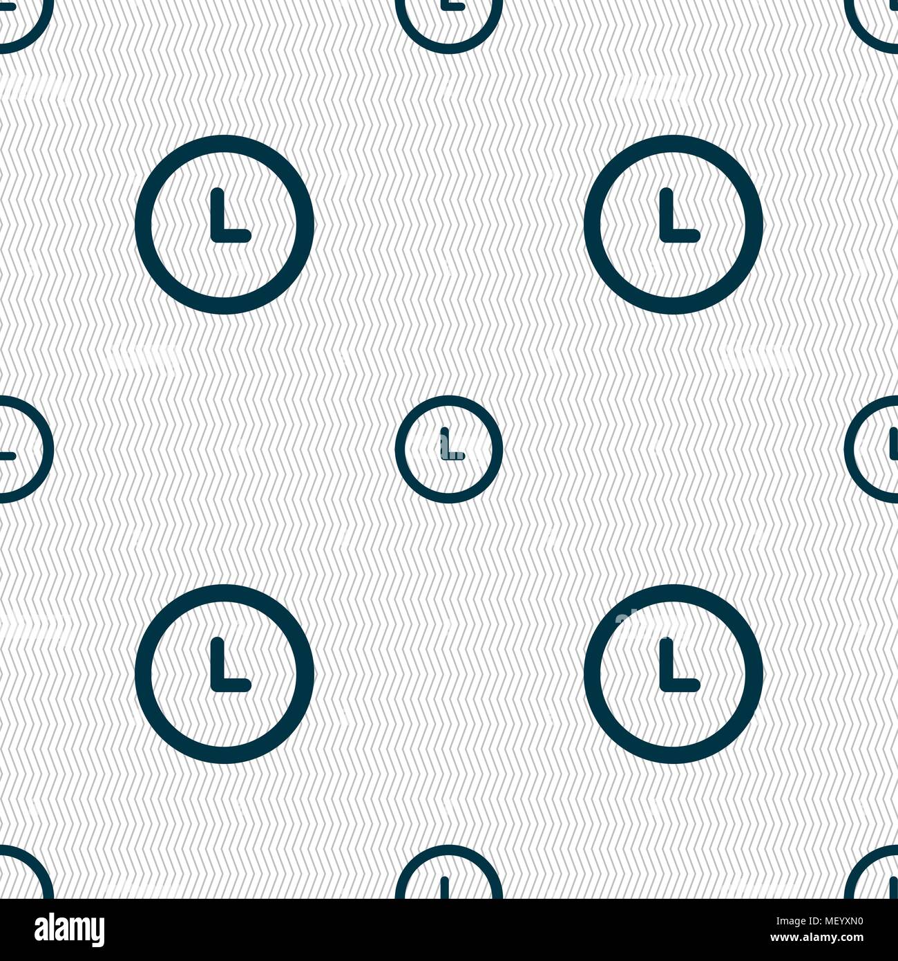 clock icon sign. Seamless pattern with geometric texture. Vector ...