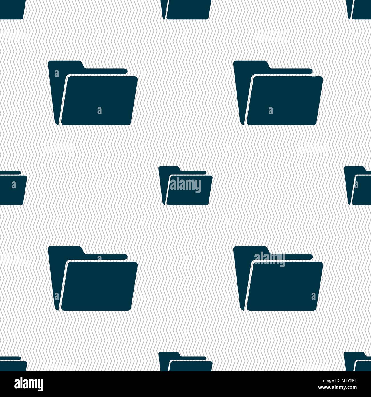 Folder icon sign. Seamless pattern with geometric texture. Vector illustration Stock Vector