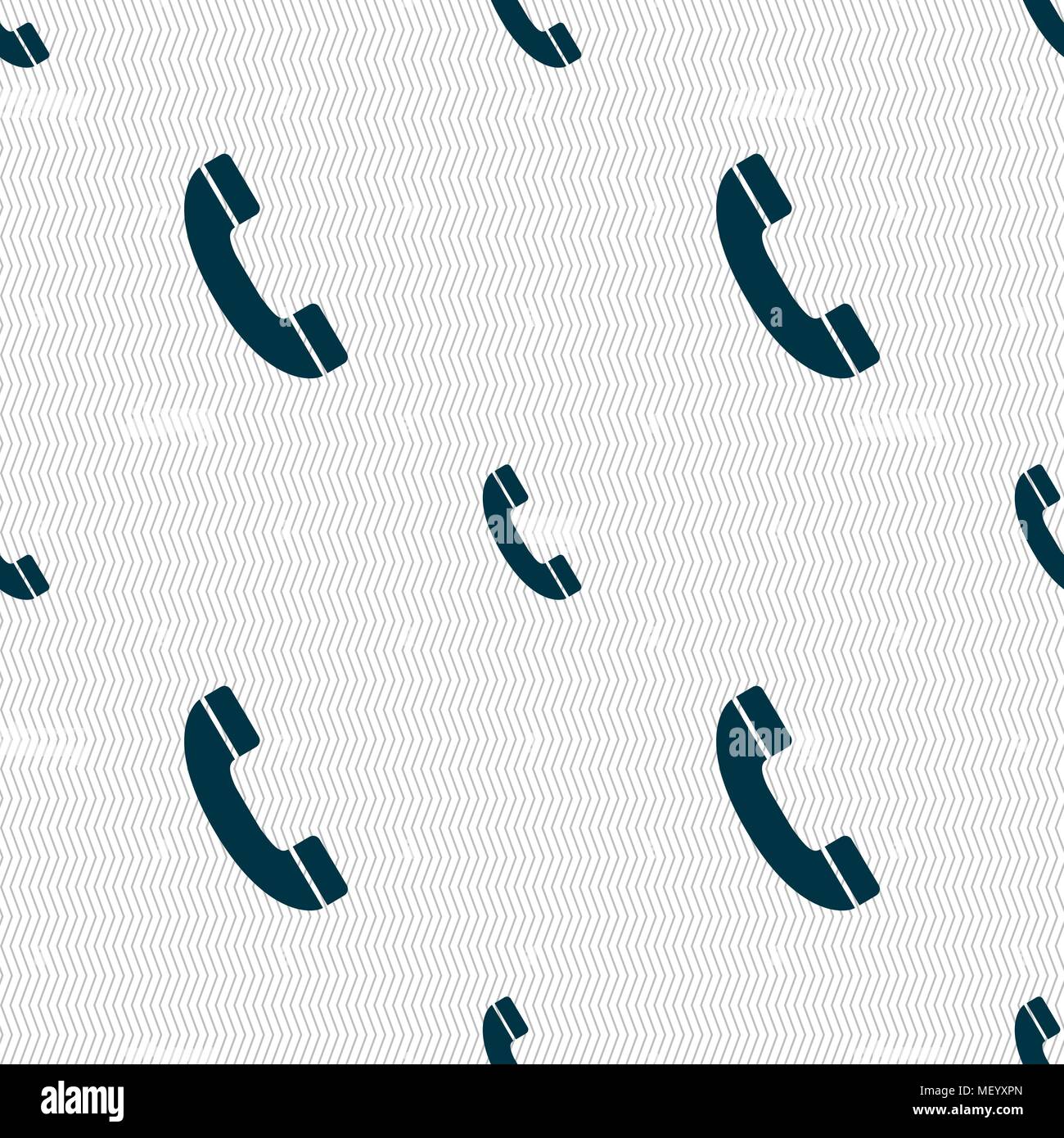 Call icon sign. Seamless pattern with geometric texture. Vector ...