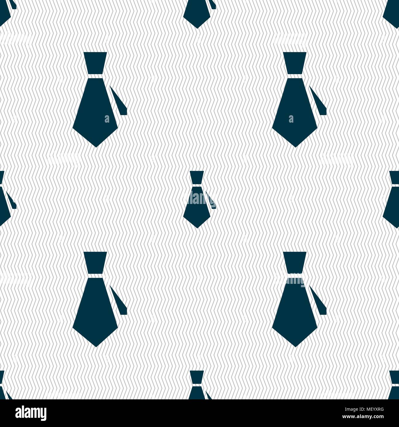 tie icon sign. Seamless pattern with geometric texture. Vector ...