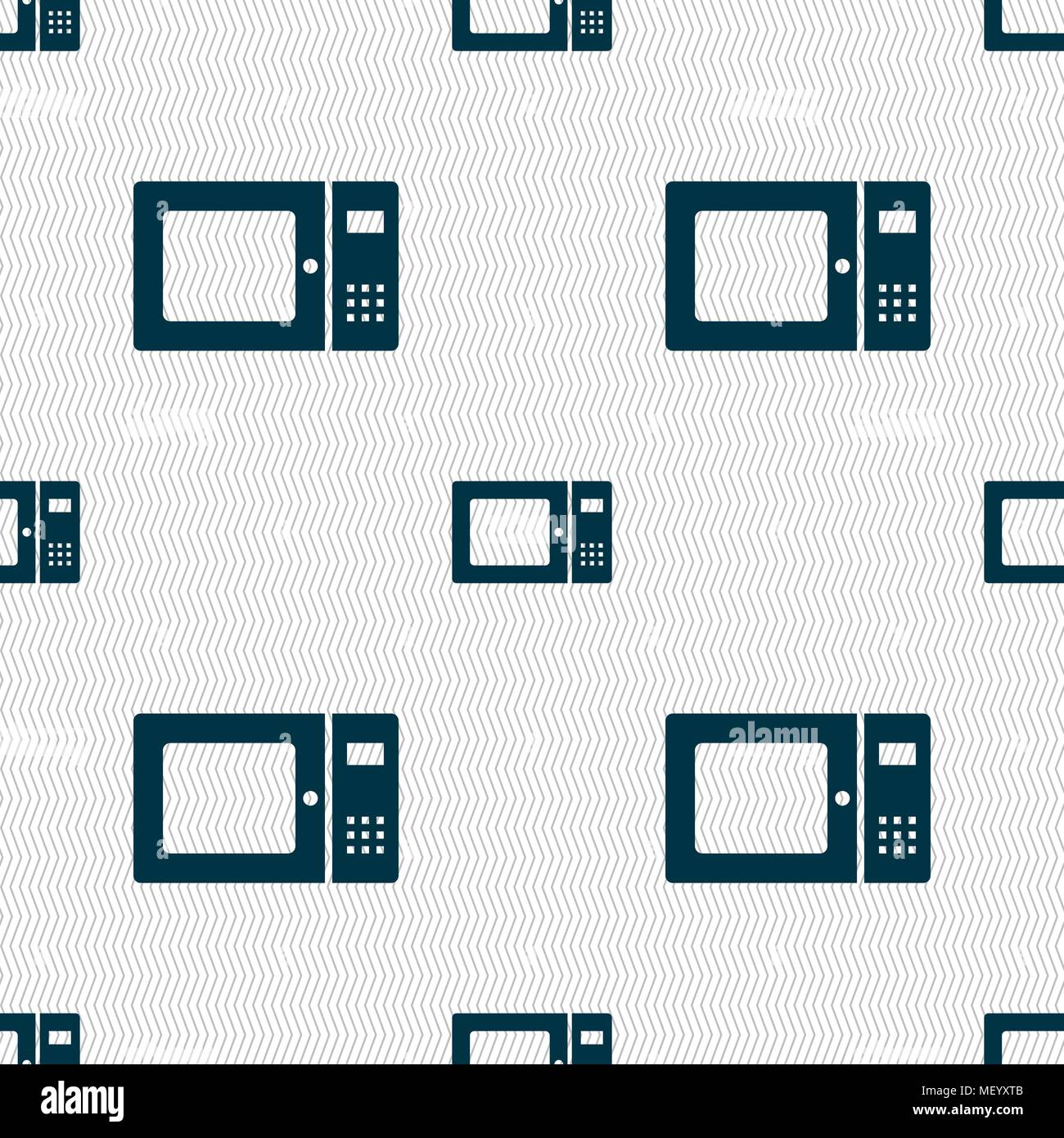 microwave icon sign. Seamless pattern with geometric texture. Vector illustration Stock Vector