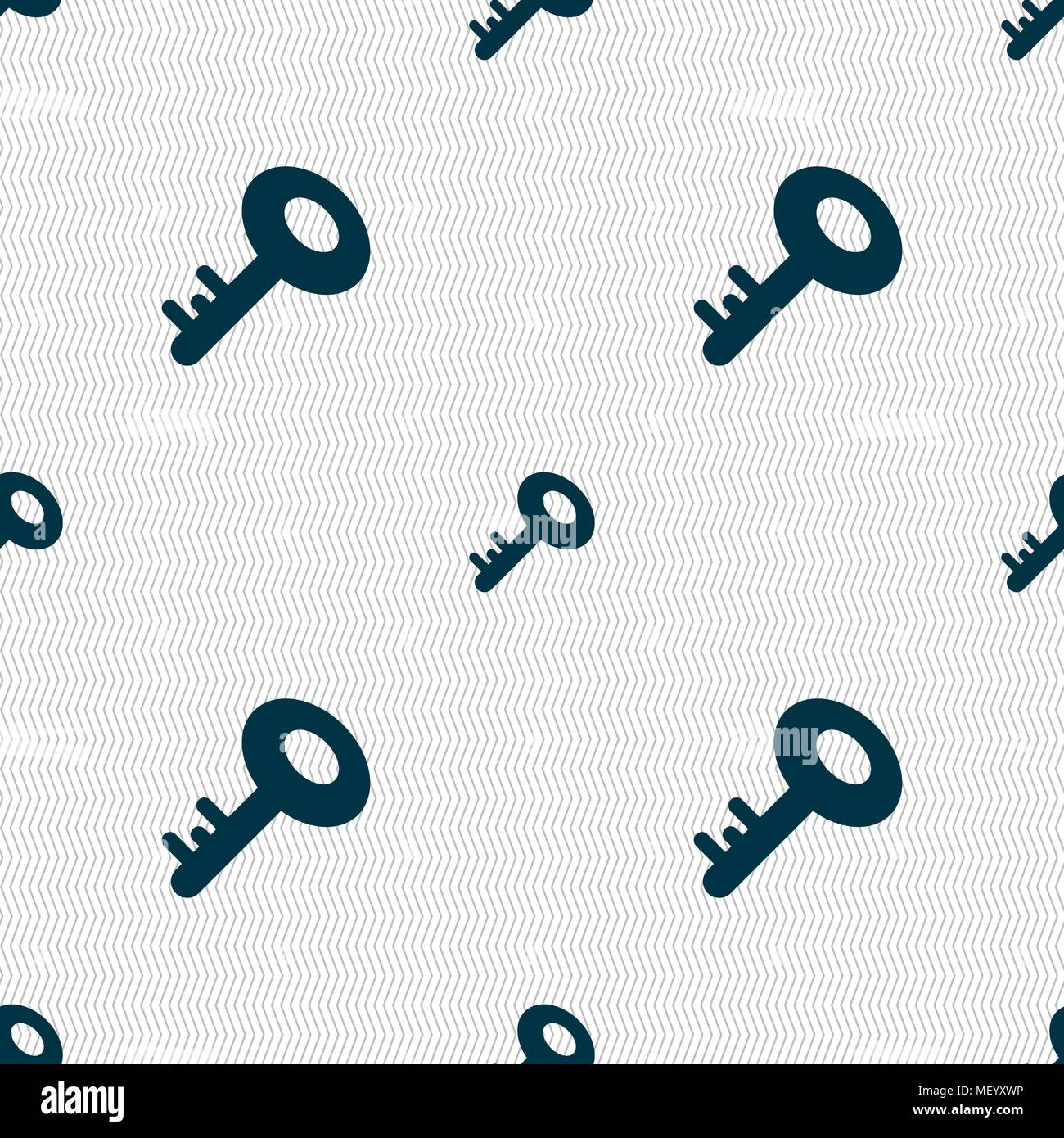 Key icon sign. Seamless pattern with geometric texture. Vector illustration Stock Vector