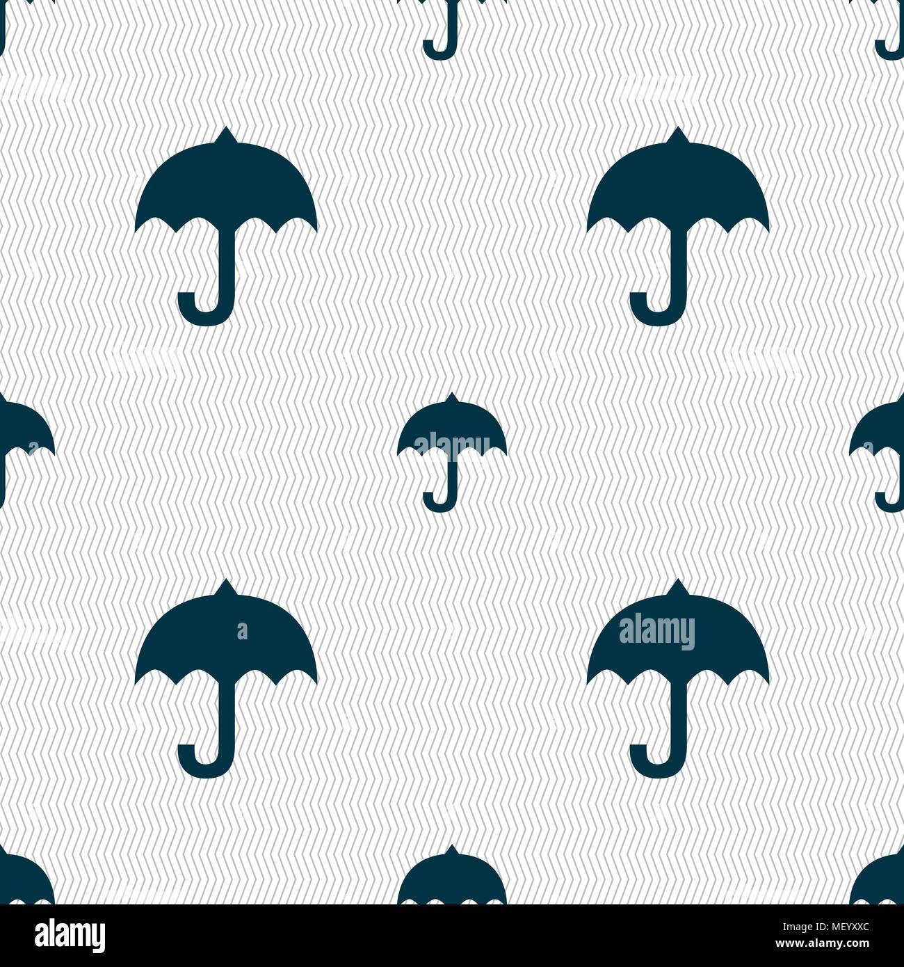 umbrella icon sign. Seamless pattern with geometric texture. Vector illustration Stock Vector