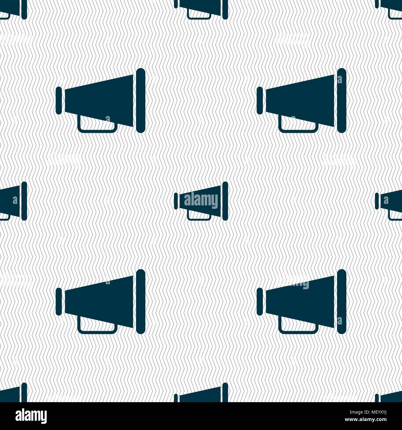 Gramophone web icon sign. Seamless pattern with geometric texture ...