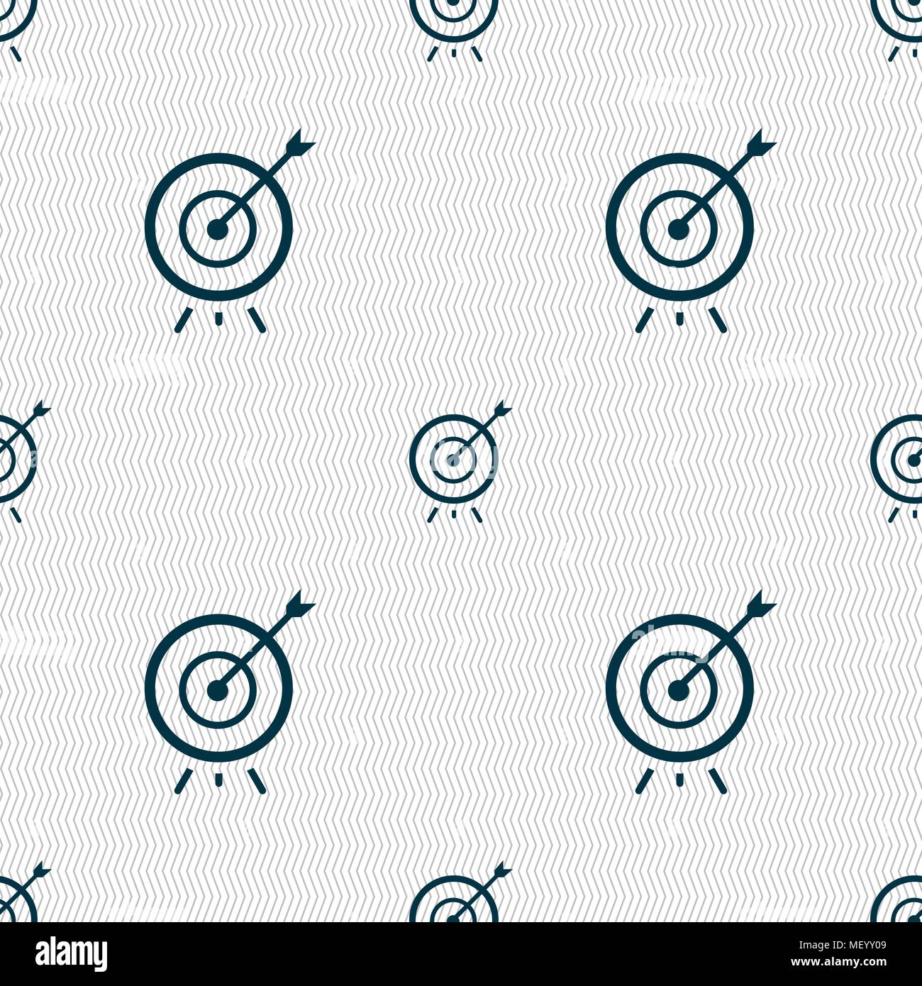 Target icon sign. Seamless pattern with geometric texture. Vector illustration Stock Vector
