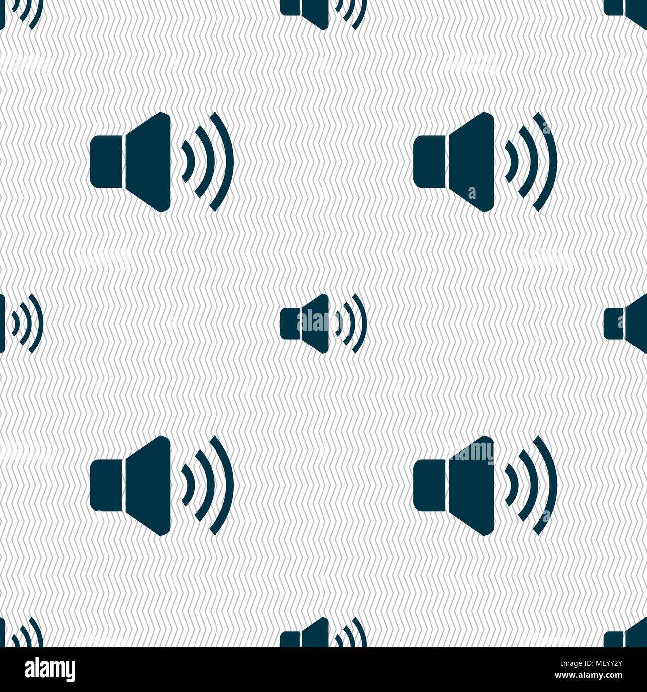 Speaker volume icon sign. Seamless pattern with geometric texture. Vector illustration Stock Vector