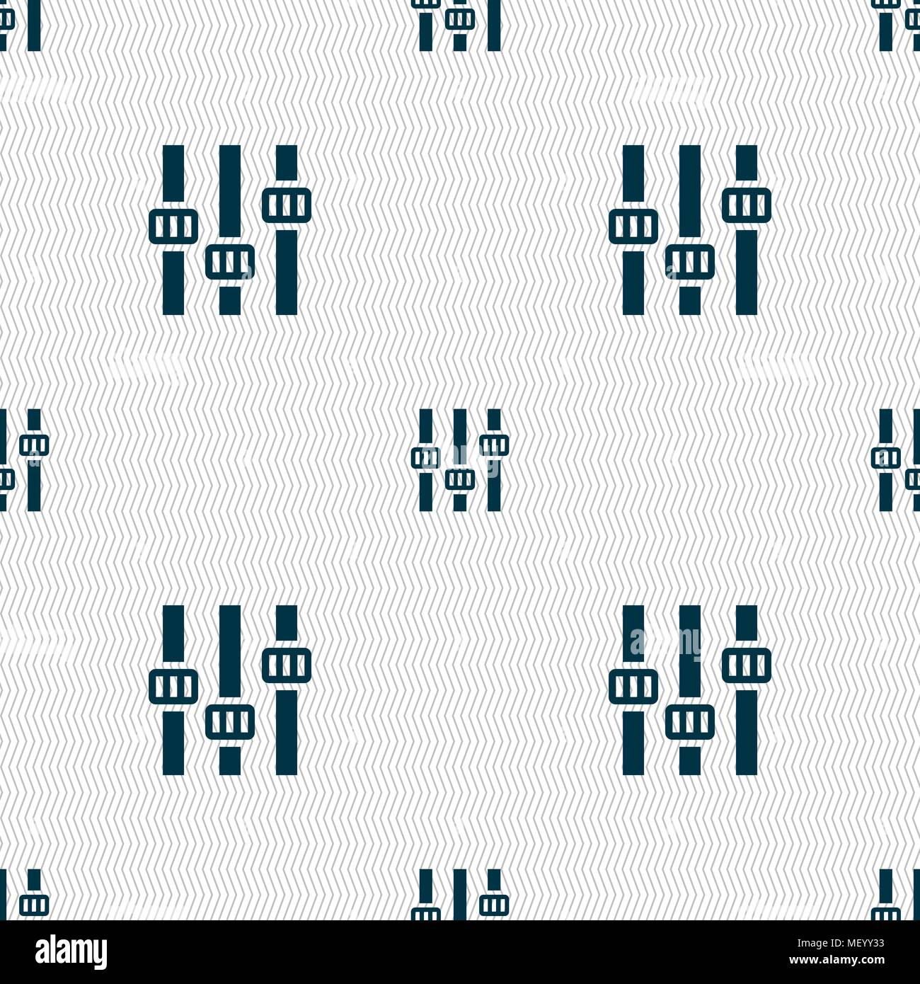 Equalizer icon sign. Seamless pattern with geometric texture. Vector illustration Stock Vector