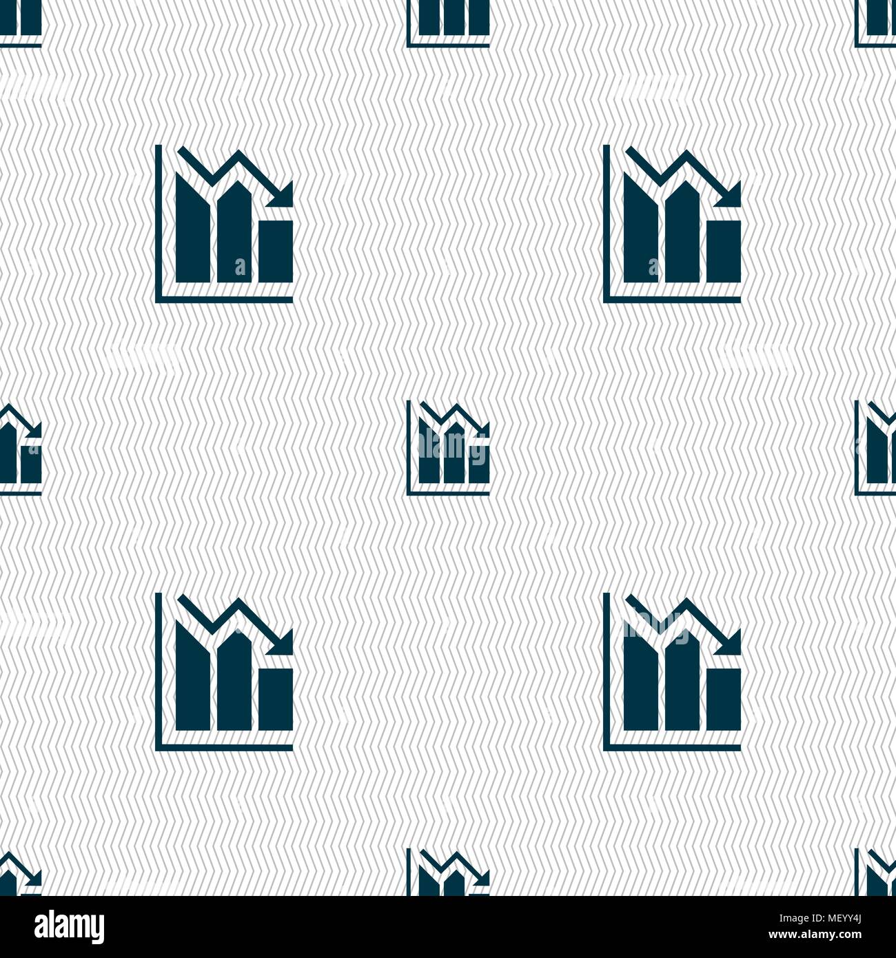 histogram icon sign. Seamless pattern with geometric texture. Vector ...