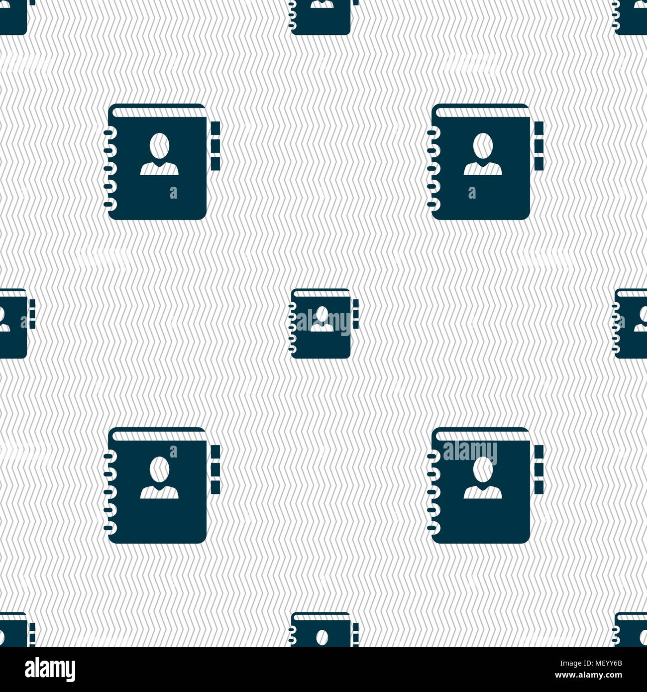 Notebook, address, phone book icon sign. Seamless pattern with ...