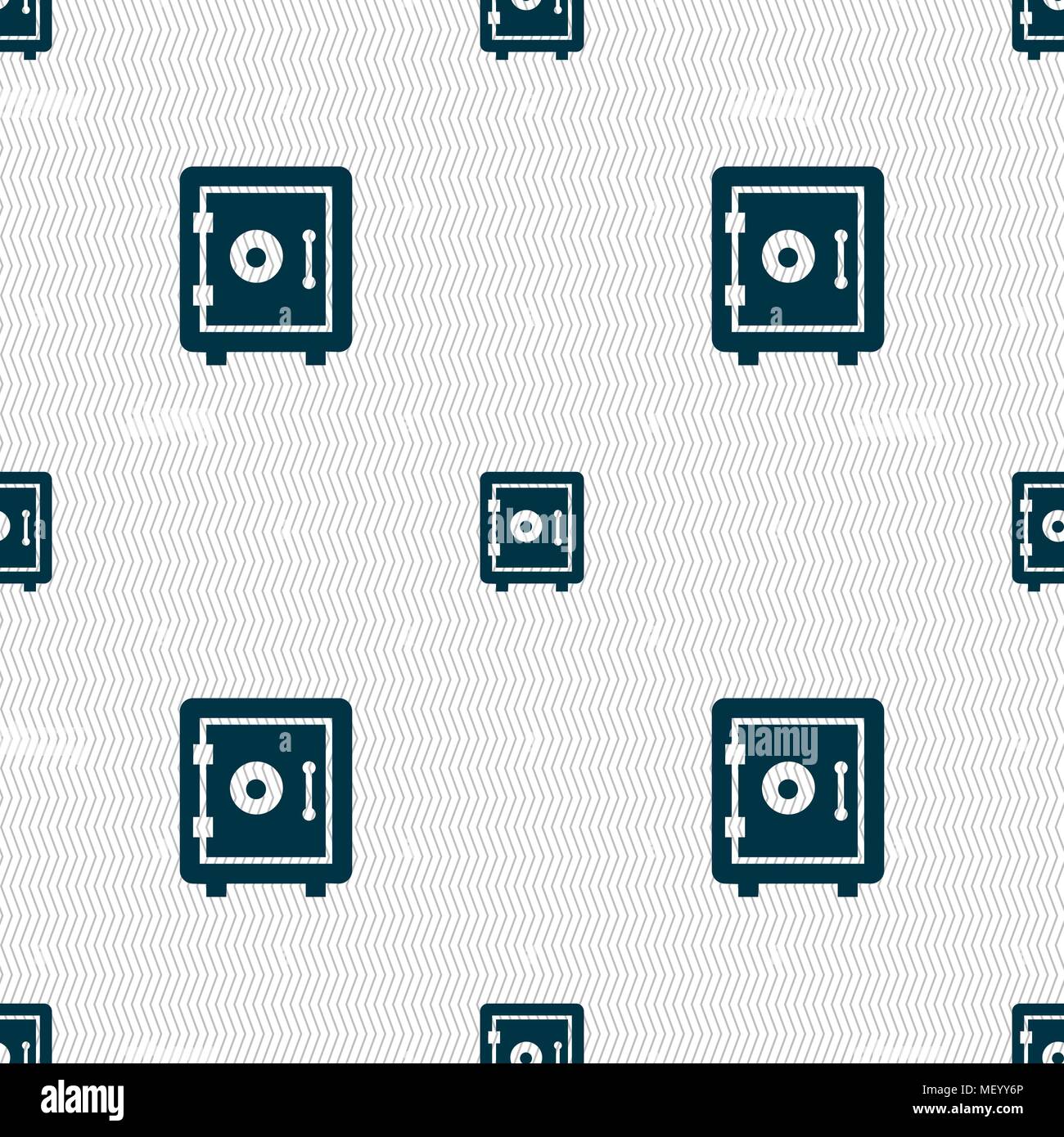 safe icon sign. Seamless pattern with geometric texture. Vector illustration Stock Vector