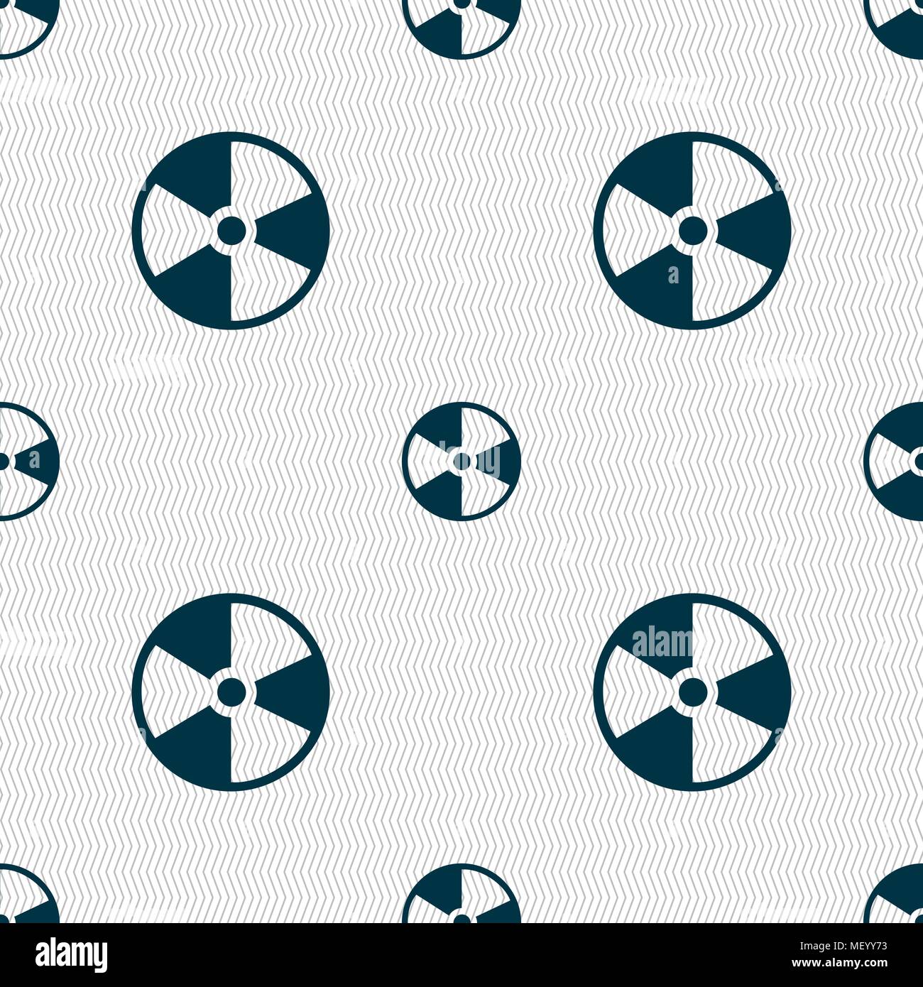 radioactive icon sign. Seamless pattern with geometric texture. Vector illustration Stock Vector