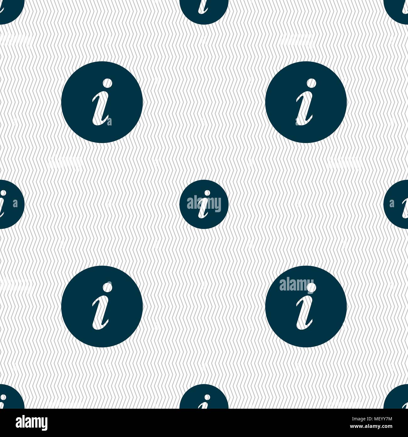 info icon sign. Seamless pattern with geometric texture. Vector illustration Stock Vector