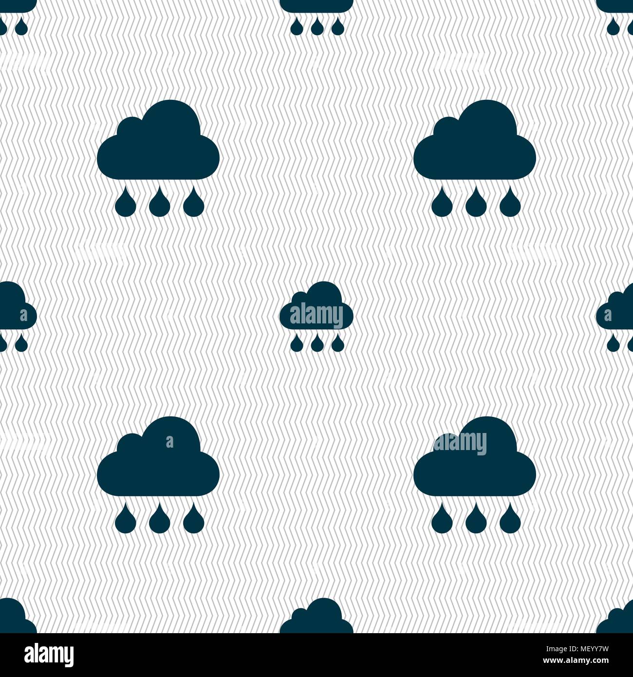 cloud rain icon sign. Seamless pattern with geometric texture. Vector illustration Stock Vector