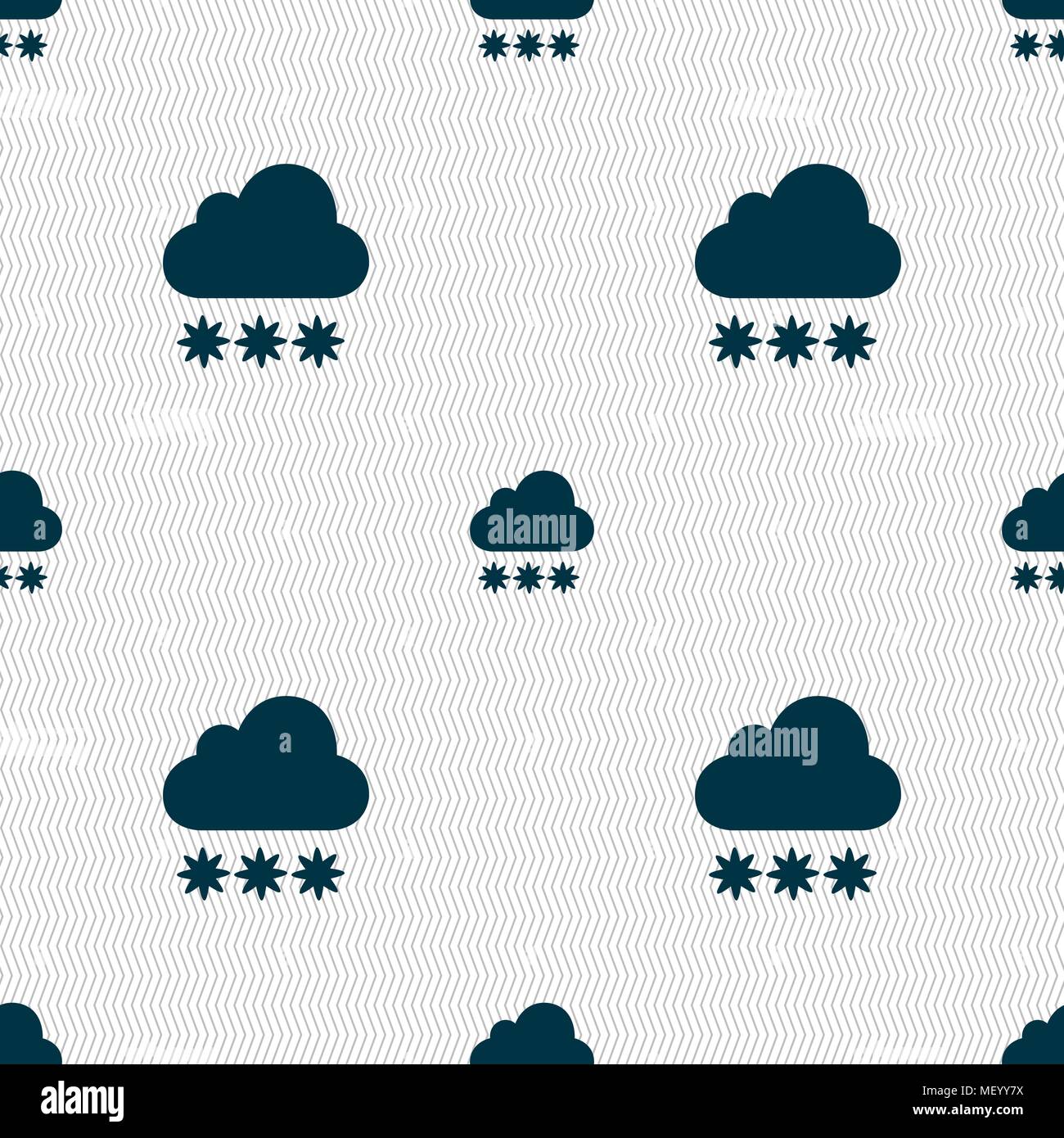 snow cloud icon sign. Seamless pattern with geometric texture. Vector ...