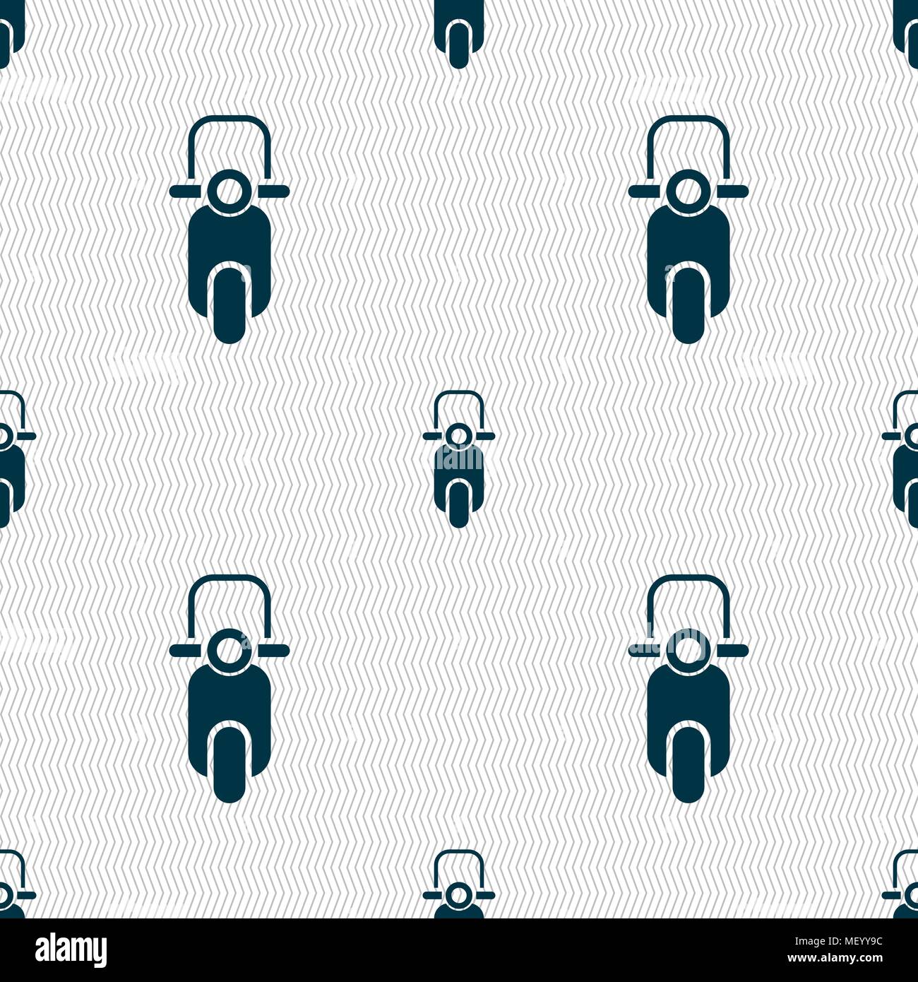 Scooter icon sign. Seamless pattern with geometric texture. Vector illustration Stock Vector