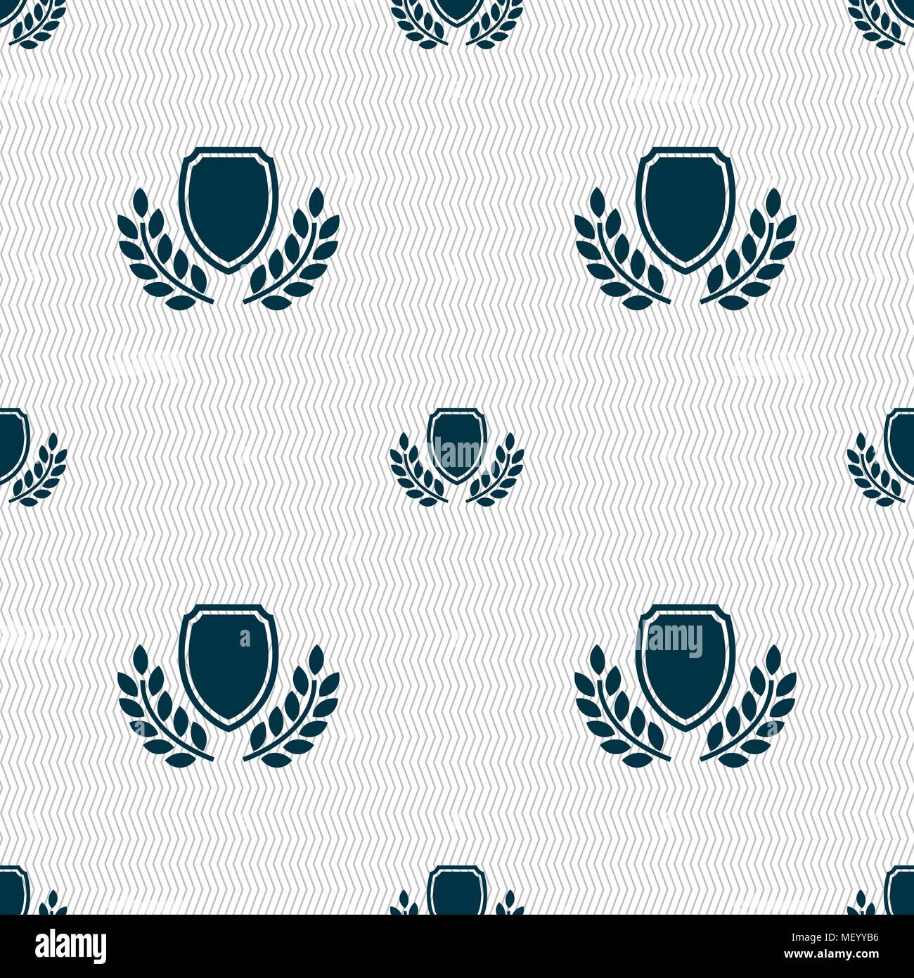 Blank award medal icon sign. Seamless pattern with geometric texture ...