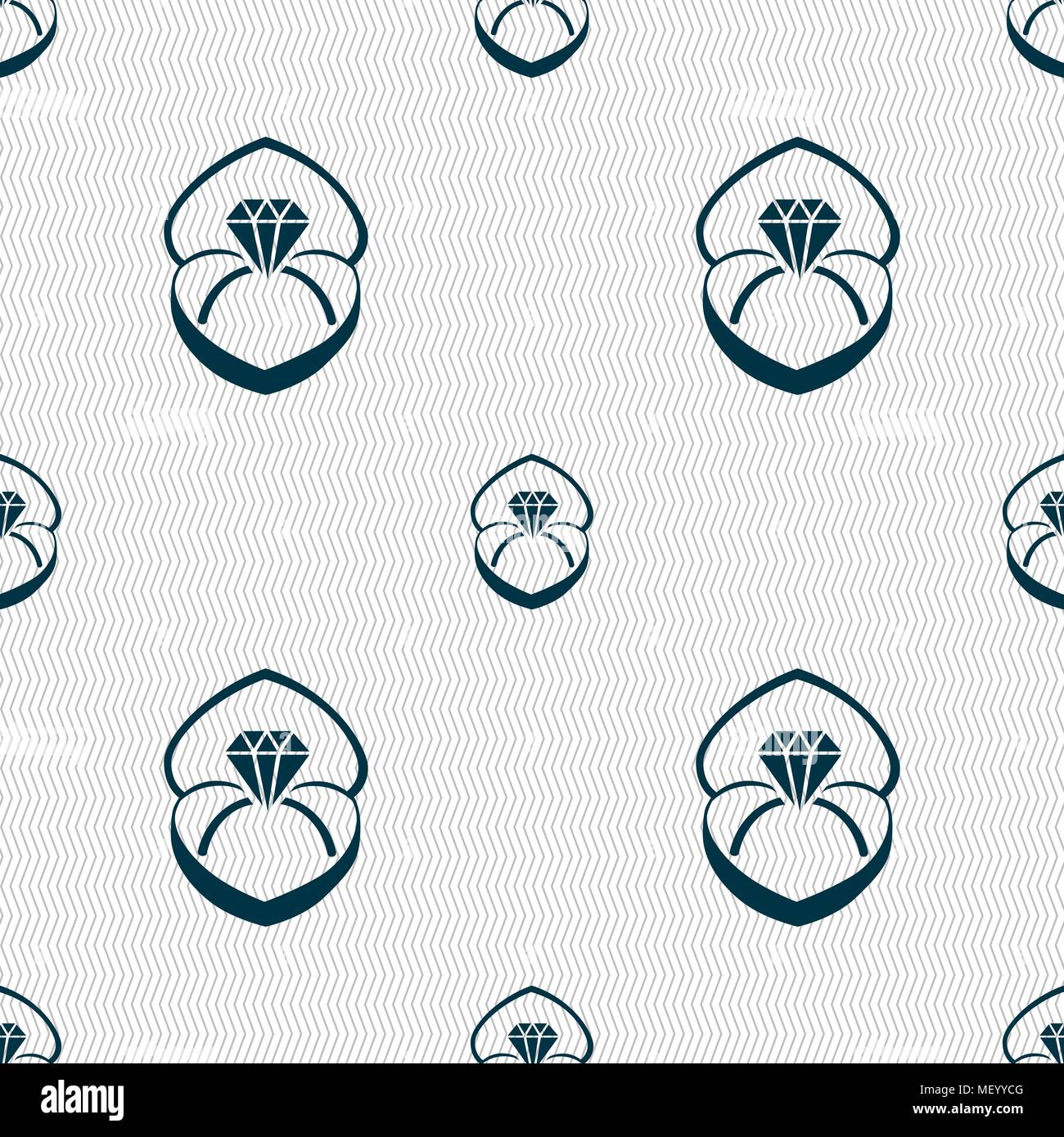 diamond ring icon sign. Seamless pattern with geometric texture. Vector ...