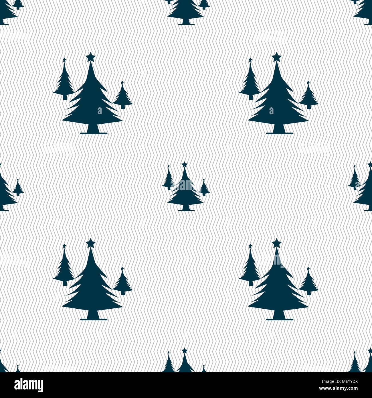 coniferous forest, tree, fir-tree icon sign. Seamless pattern with ...