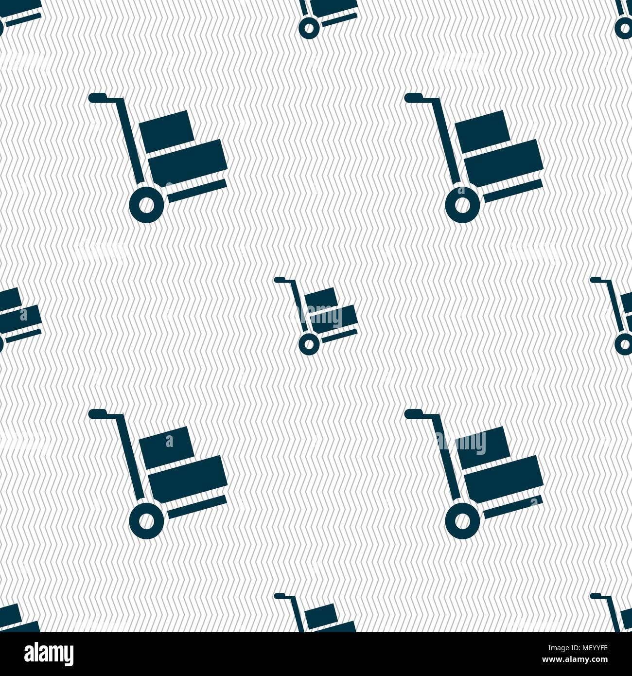 Loader icon sign. Seamless pattern with geometric texture. Vector illustration Stock Vector