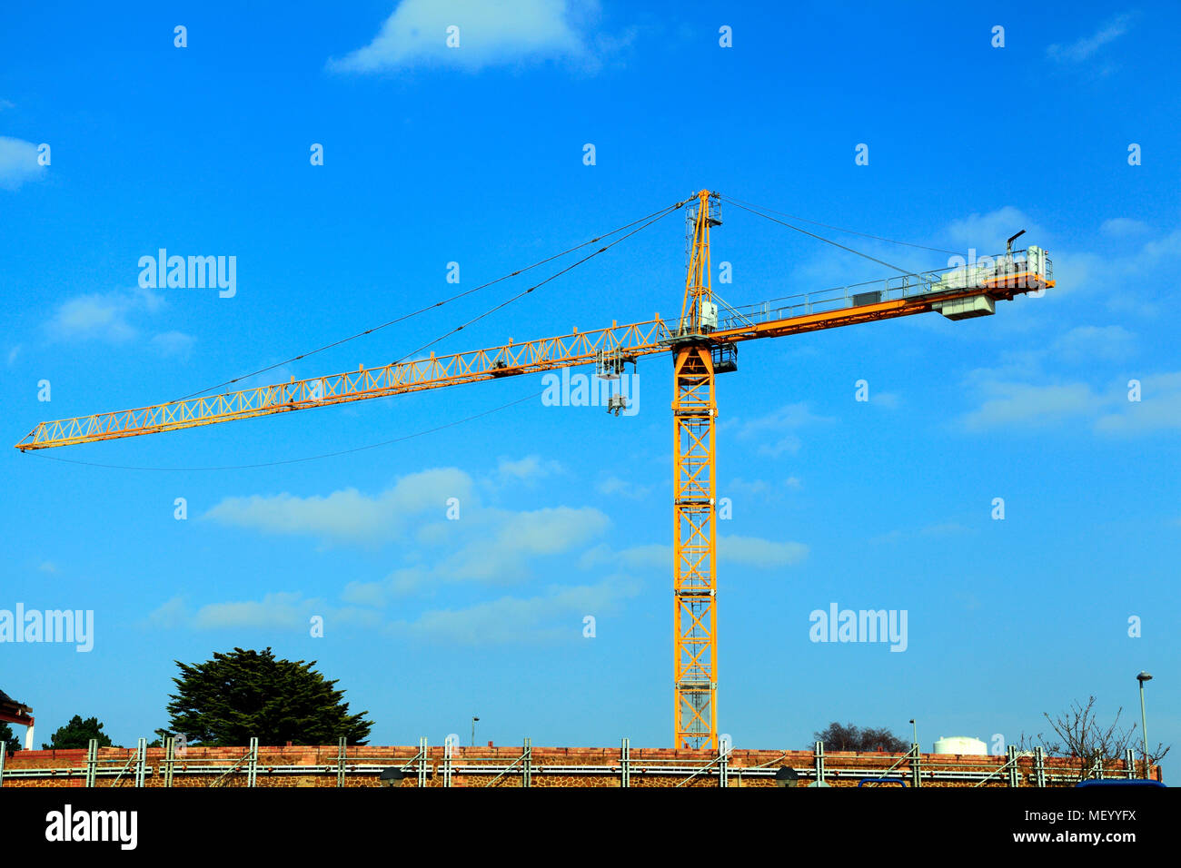 Construction Crane, Building Site, Hunstanton, Norfolk, cranes, sites, England, UK Stock Photo
