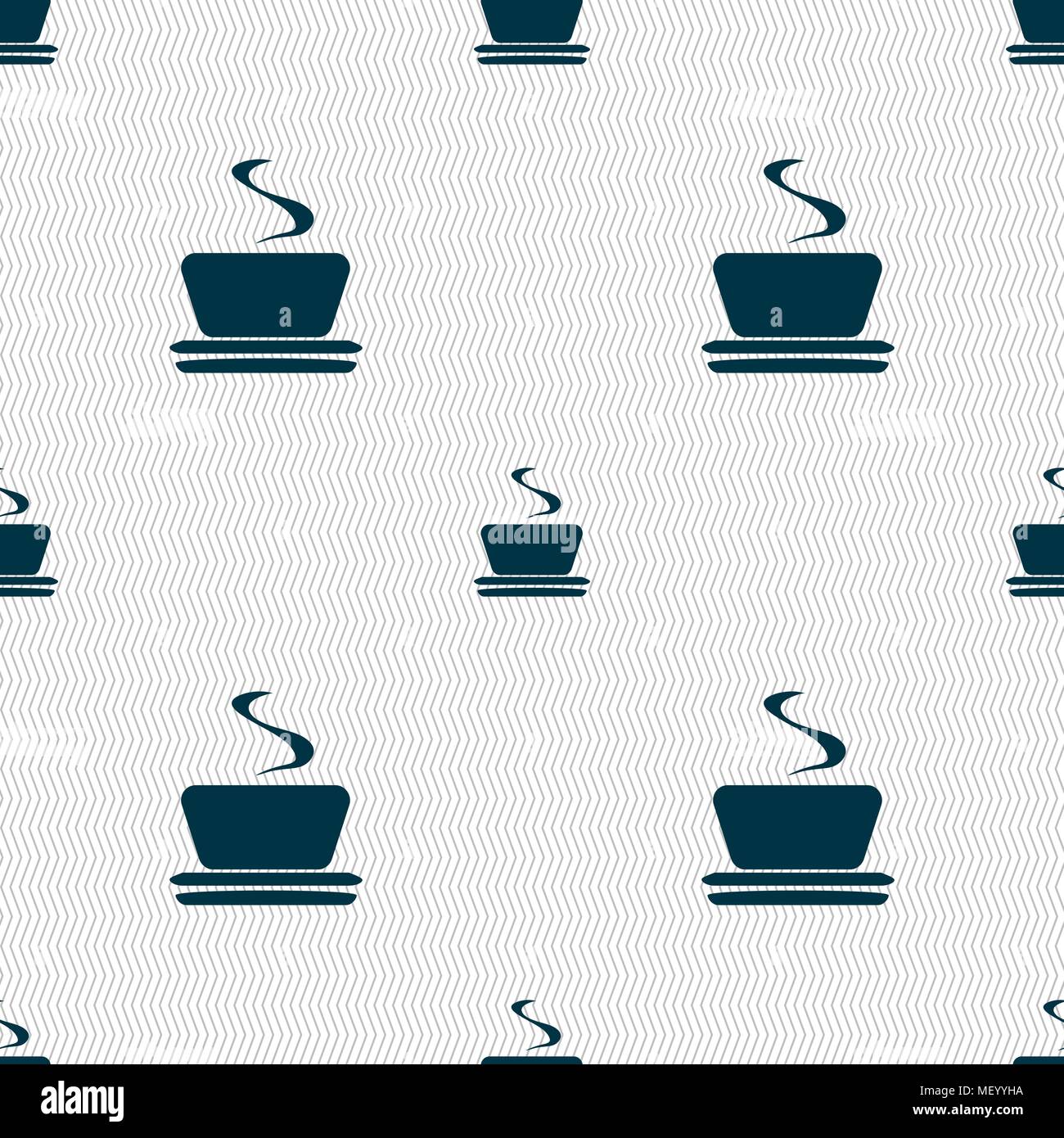 coffee, tea icon sign. Seamless pattern with geometric texture. Vector ...