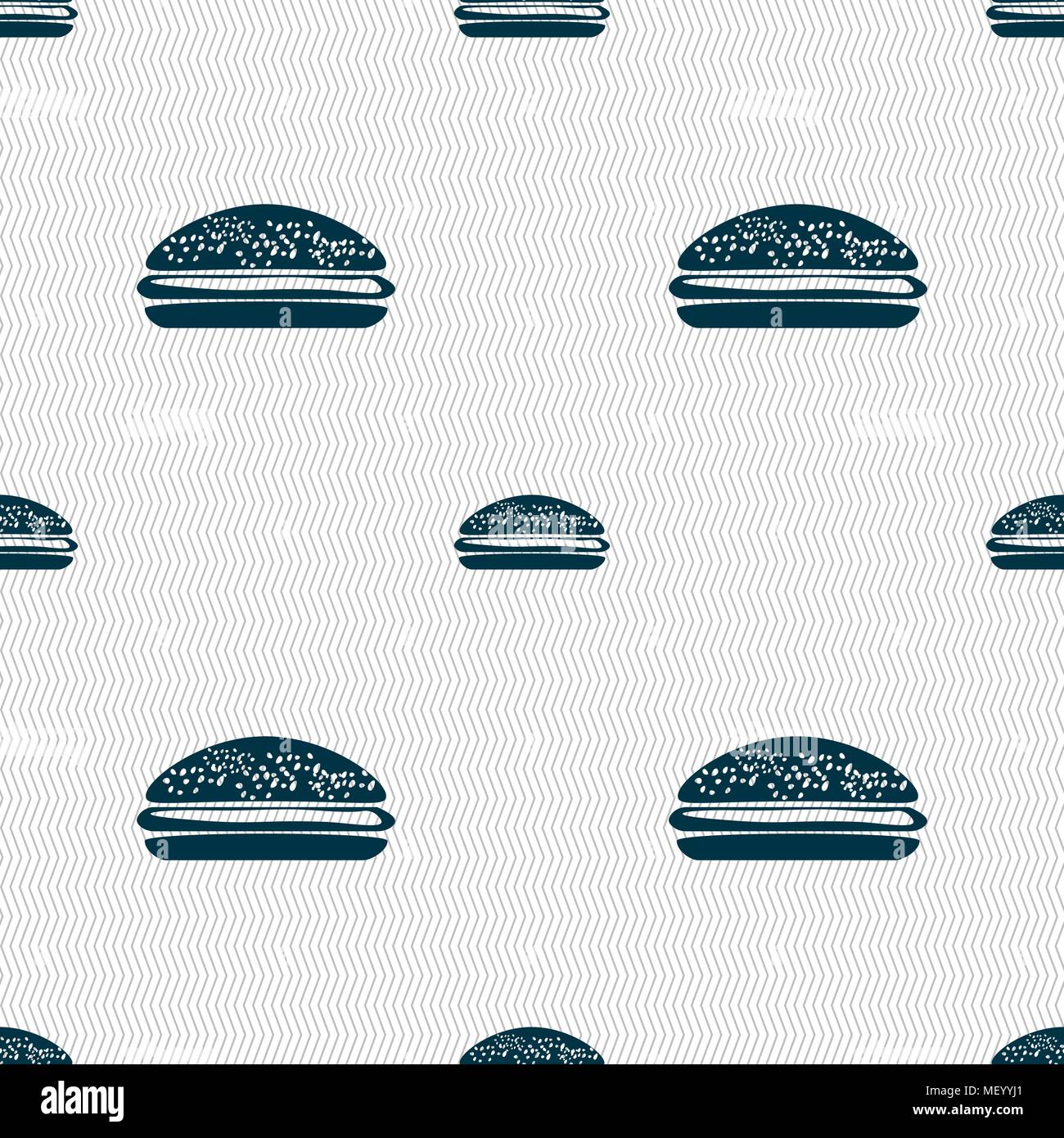 Burger, hamburger icon sign. Seamless pattern with geometric texture ...
