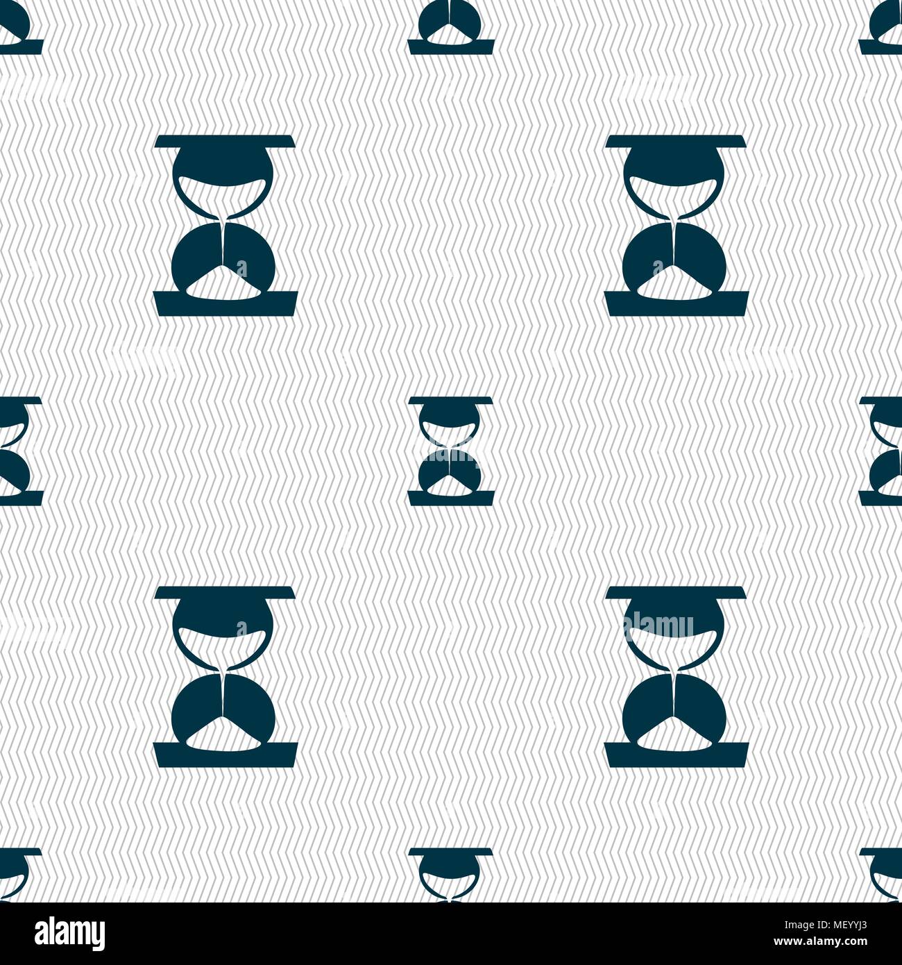 hourglass icon sign. Seamless pattern with geometric texture. Vector illustration Stock Vector