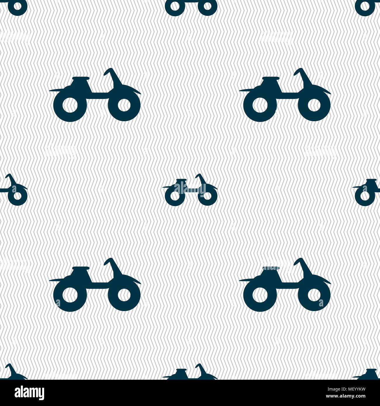 ATV icon sign. Seamless pattern with geometric texture. Vector illustration Stock Vector