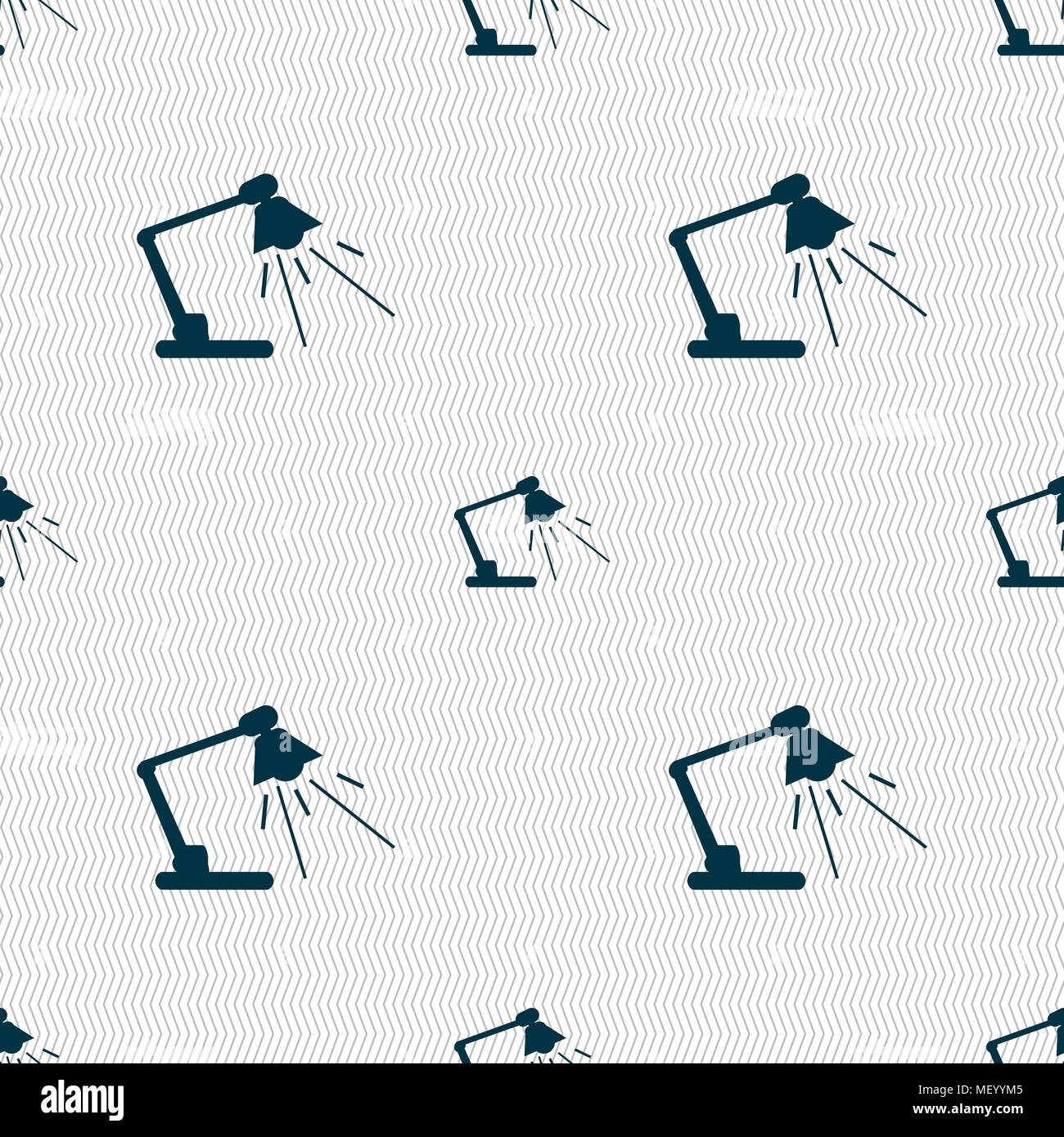 Reading-lamp icon sign. Seamless pattern with geometric texture. Vector illustration Stock Vector