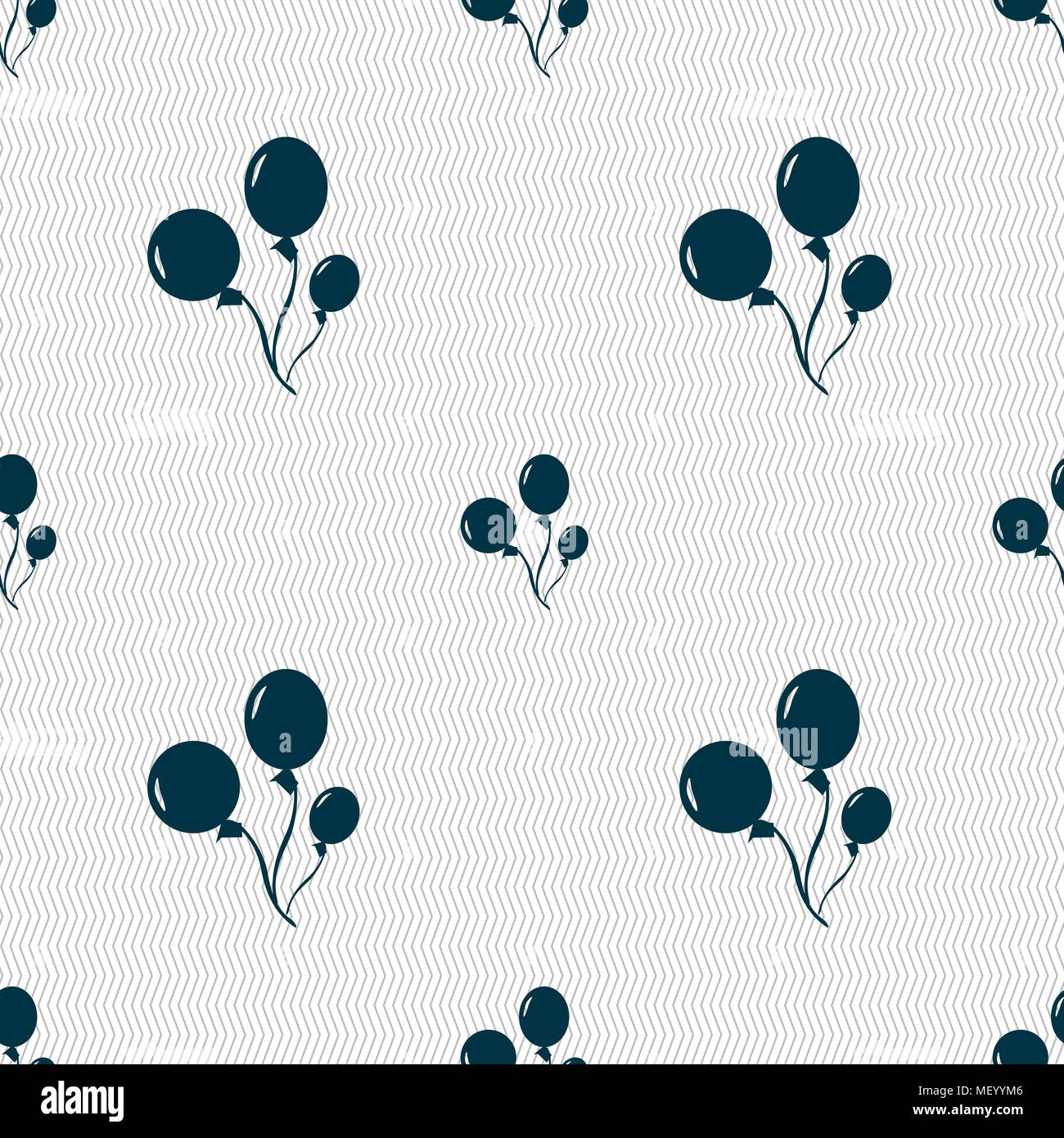 Balloons icon sign. Seamless pattern with geometric texture. Vector illustration Stock Vector