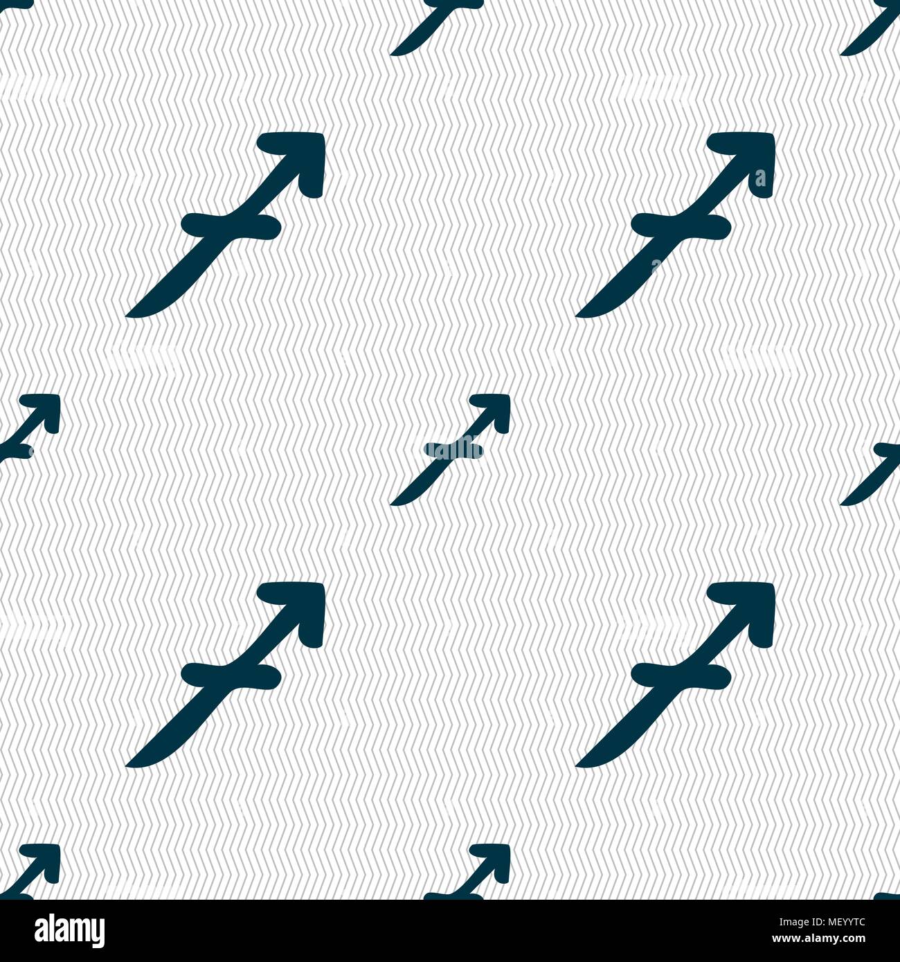 Sagittarius sign. Seamless pattern with geometric texture. Vector illustration Stock Vector