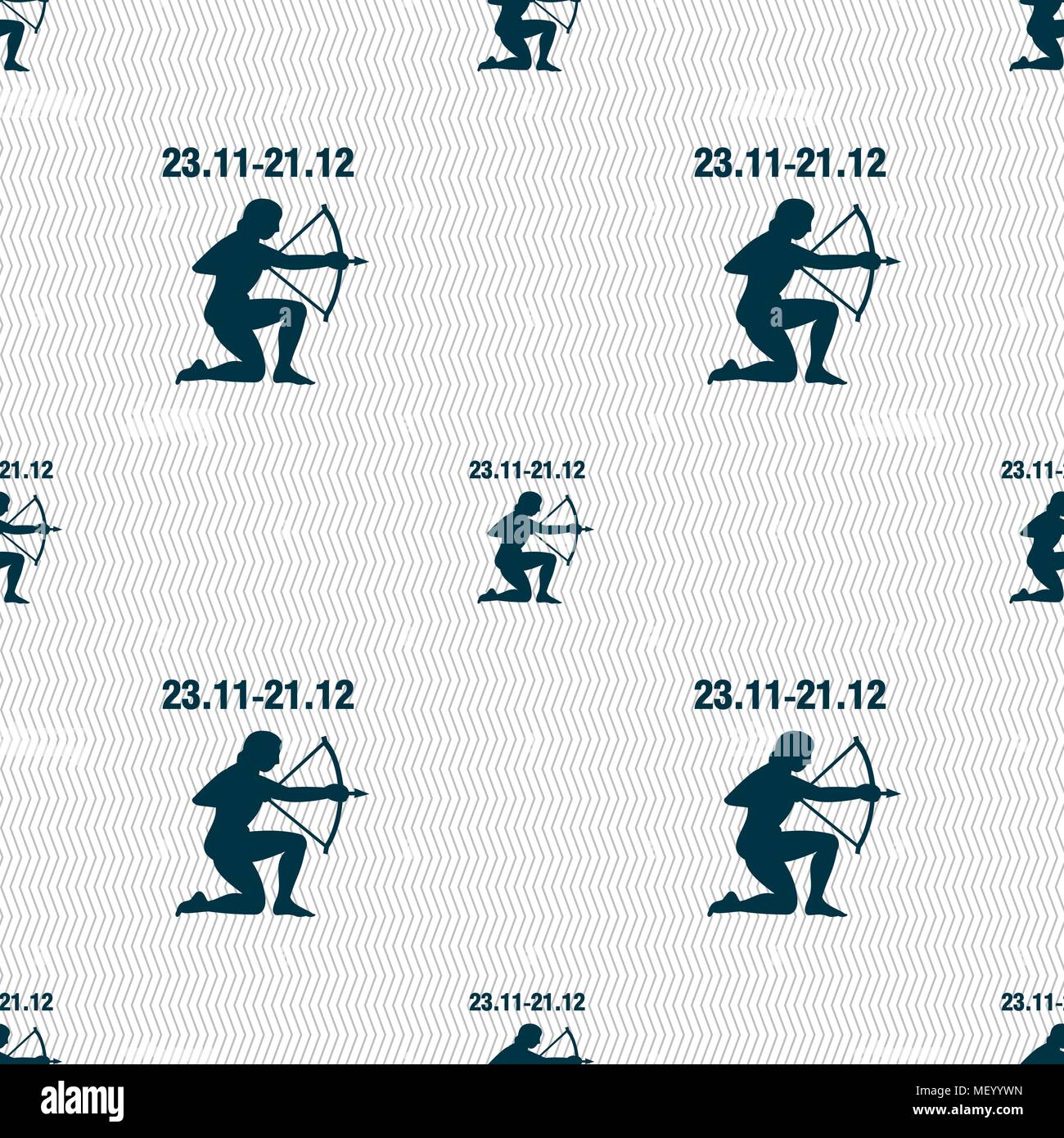 Sagittarius sign. Seamless pattern with geometric texture. Vector illustration Stock Vector