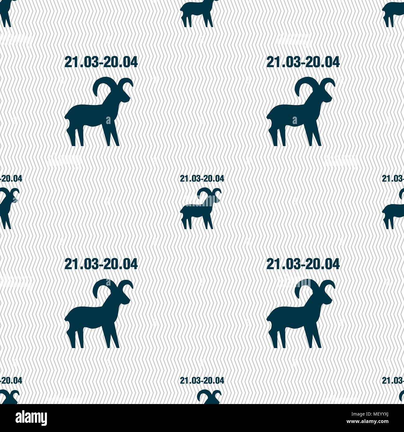 Decorative Zodiac Aries sign. Seamless pattern with geometric texture ...